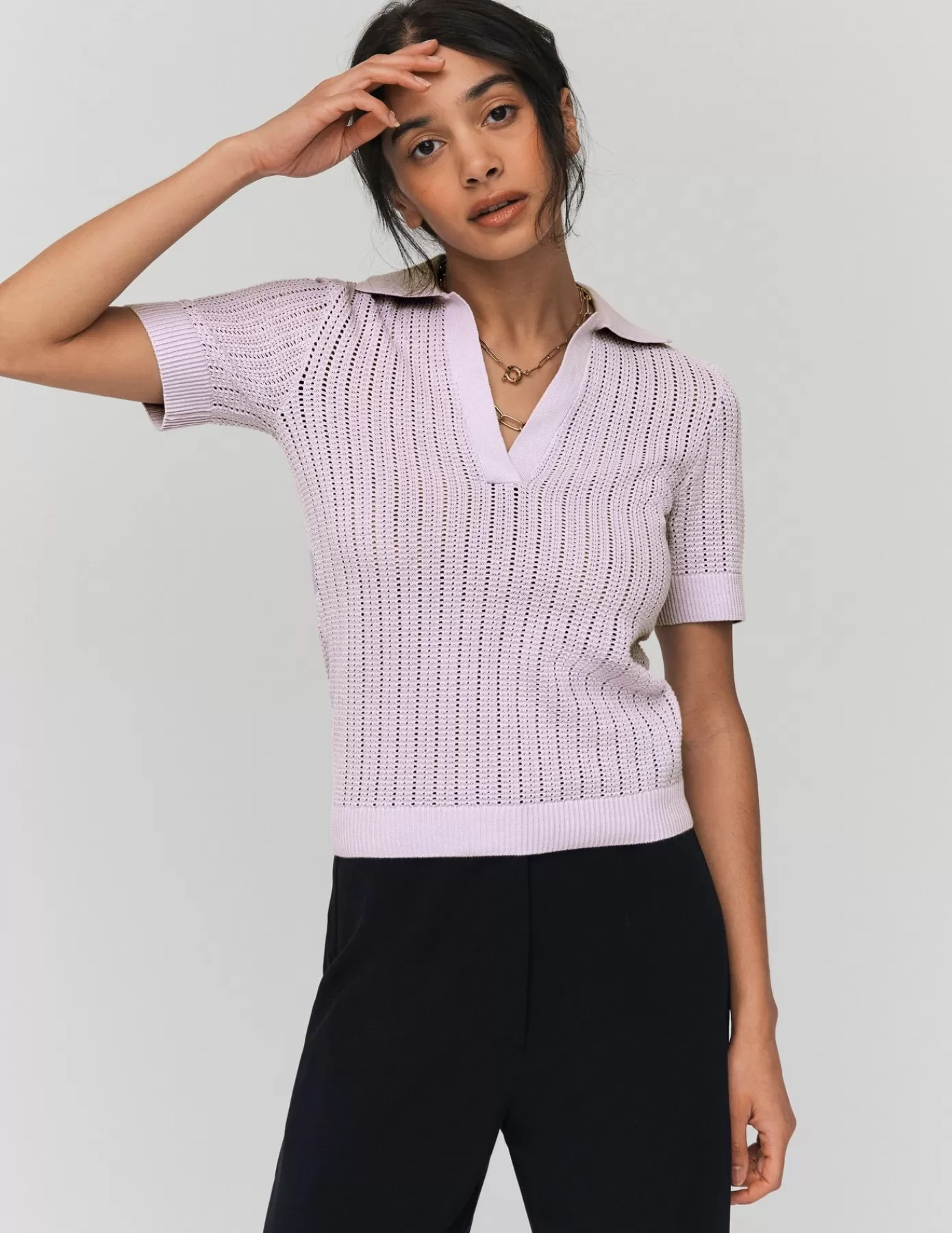 Clearance BZB Polo ajouré Lila