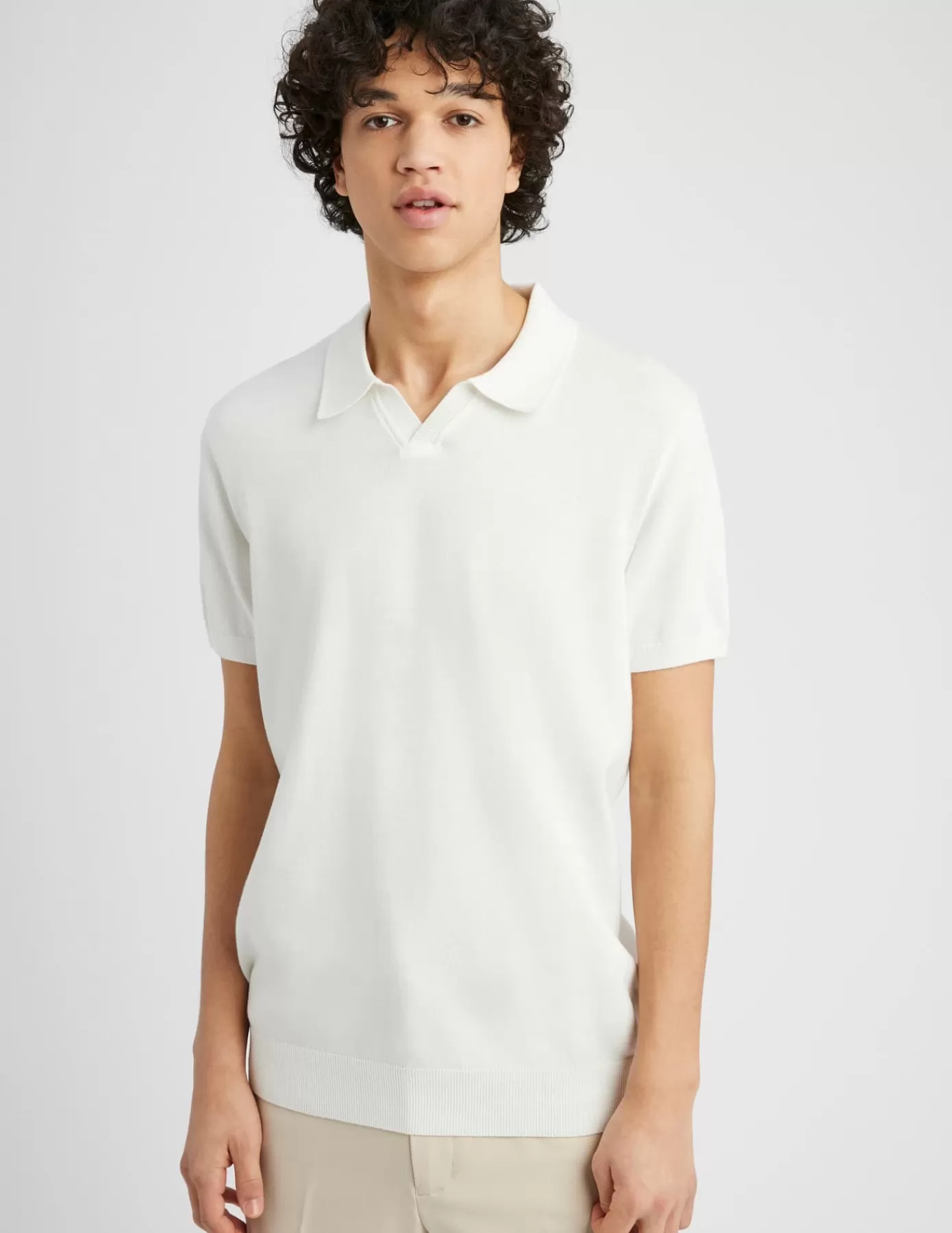 Flash Sale BZB Polo maille Blanc