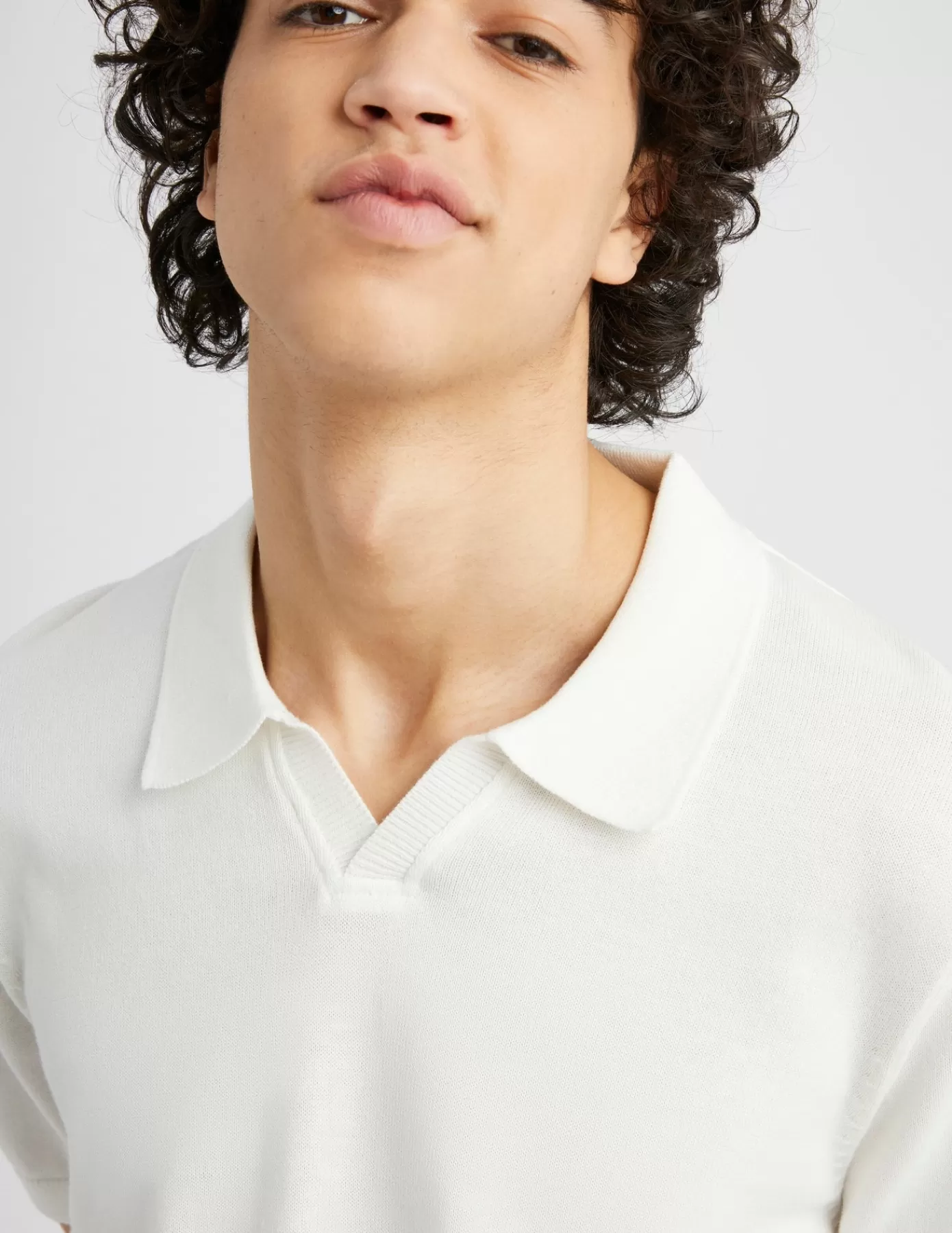 Flash Sale BZB Polo maille Blanc