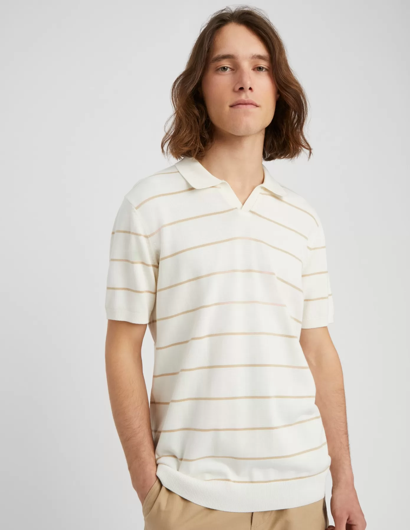 Flash Sale BZB Polo rayé Beige