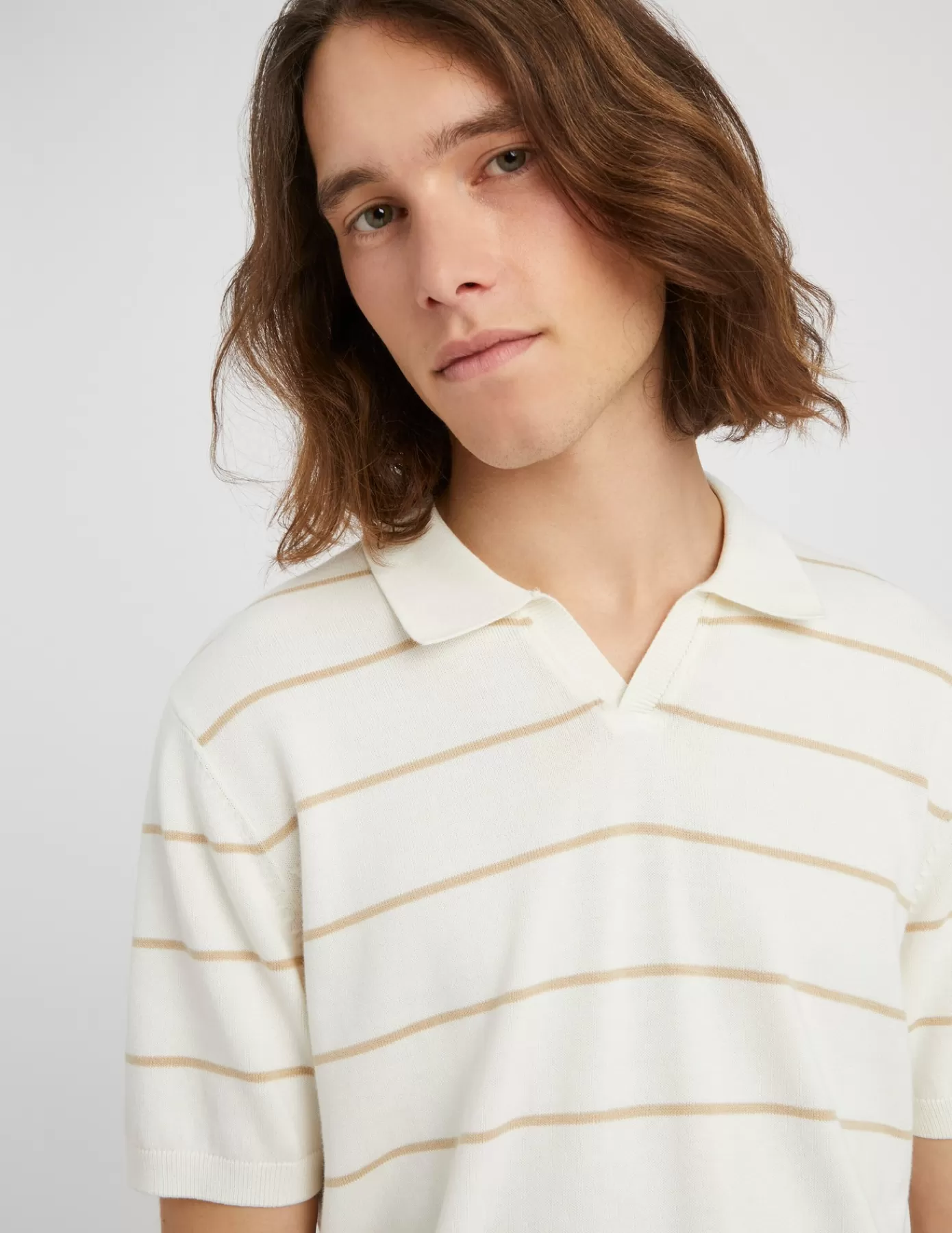 Flash Sale BZB Polo rayé Beige