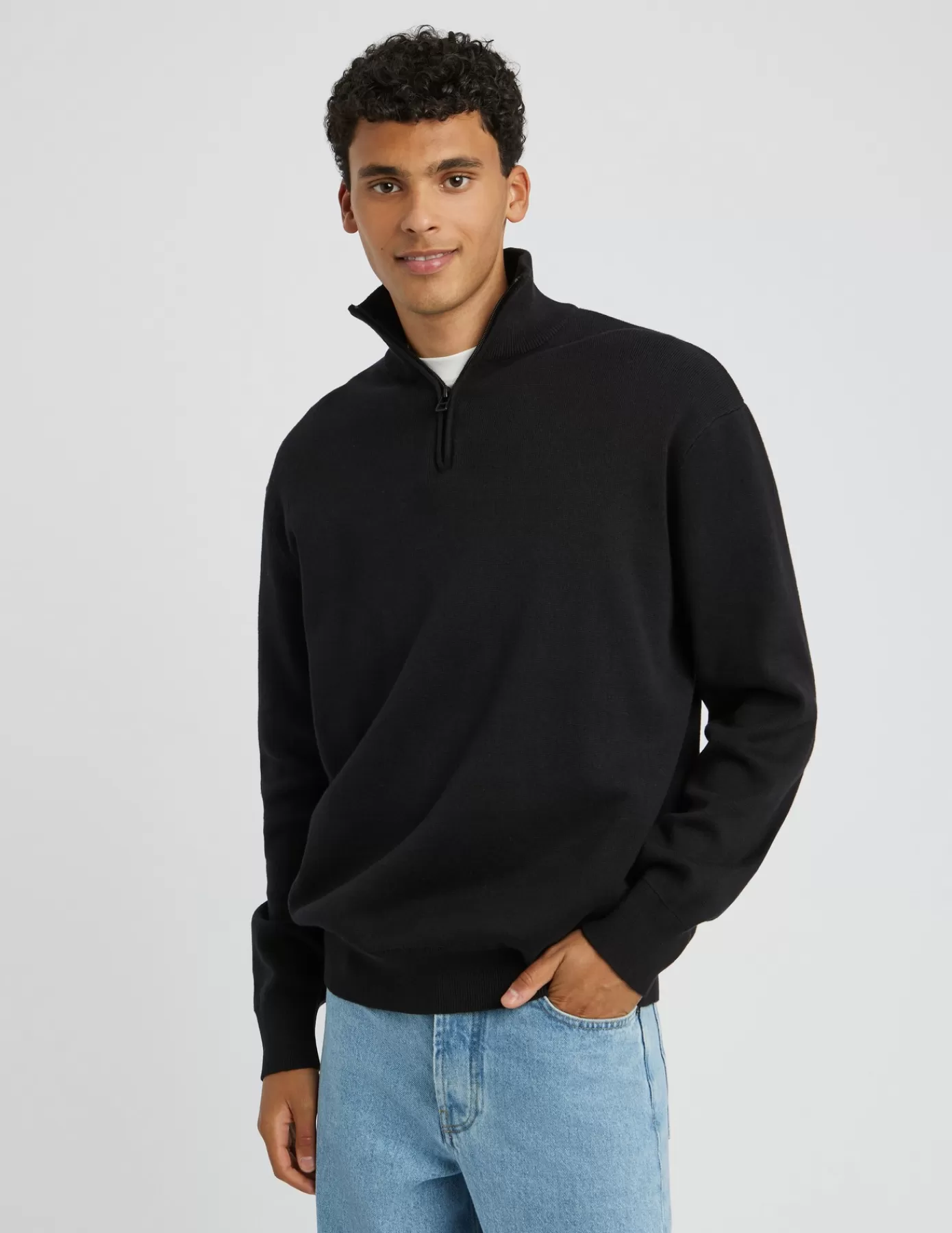 Cheap BZB Pull col montant zippé Noir