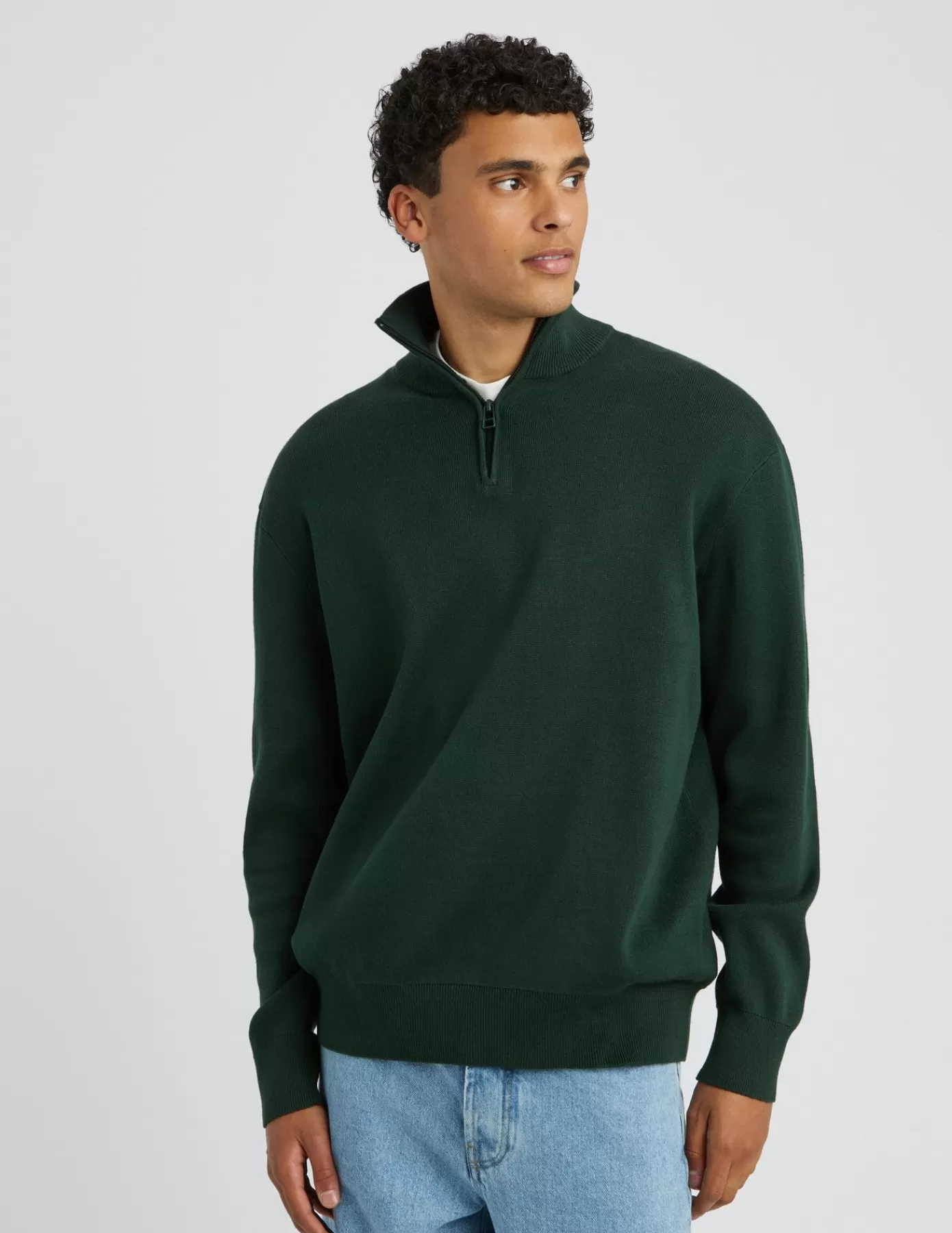 Fashion BZB Pull col montant zippé Vert