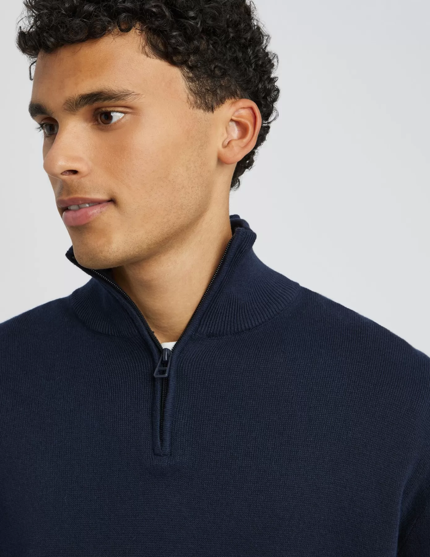 Online BZB Pull col montant zippé Bleufoncé