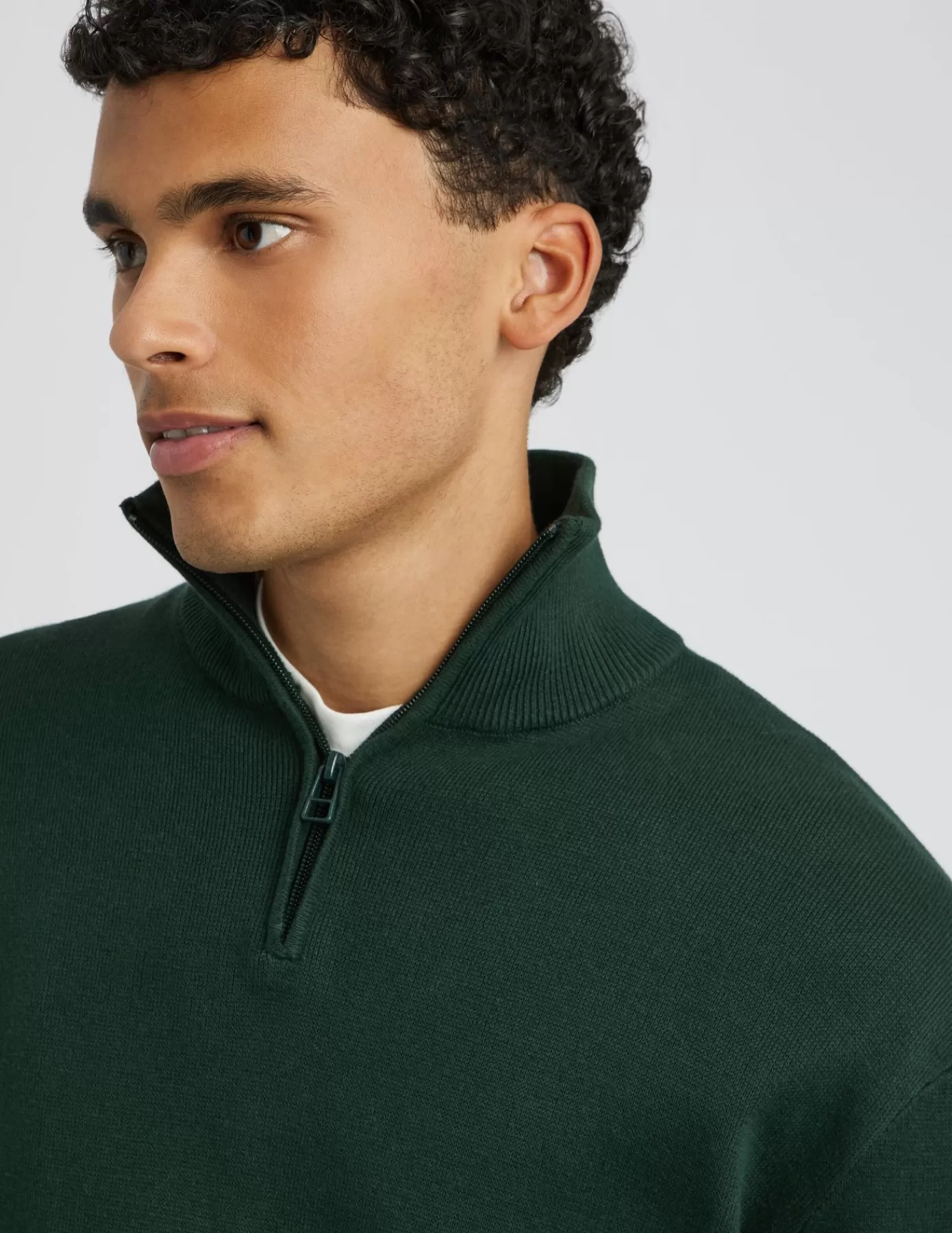 Fashion BZB Pull col montant zippé Vert