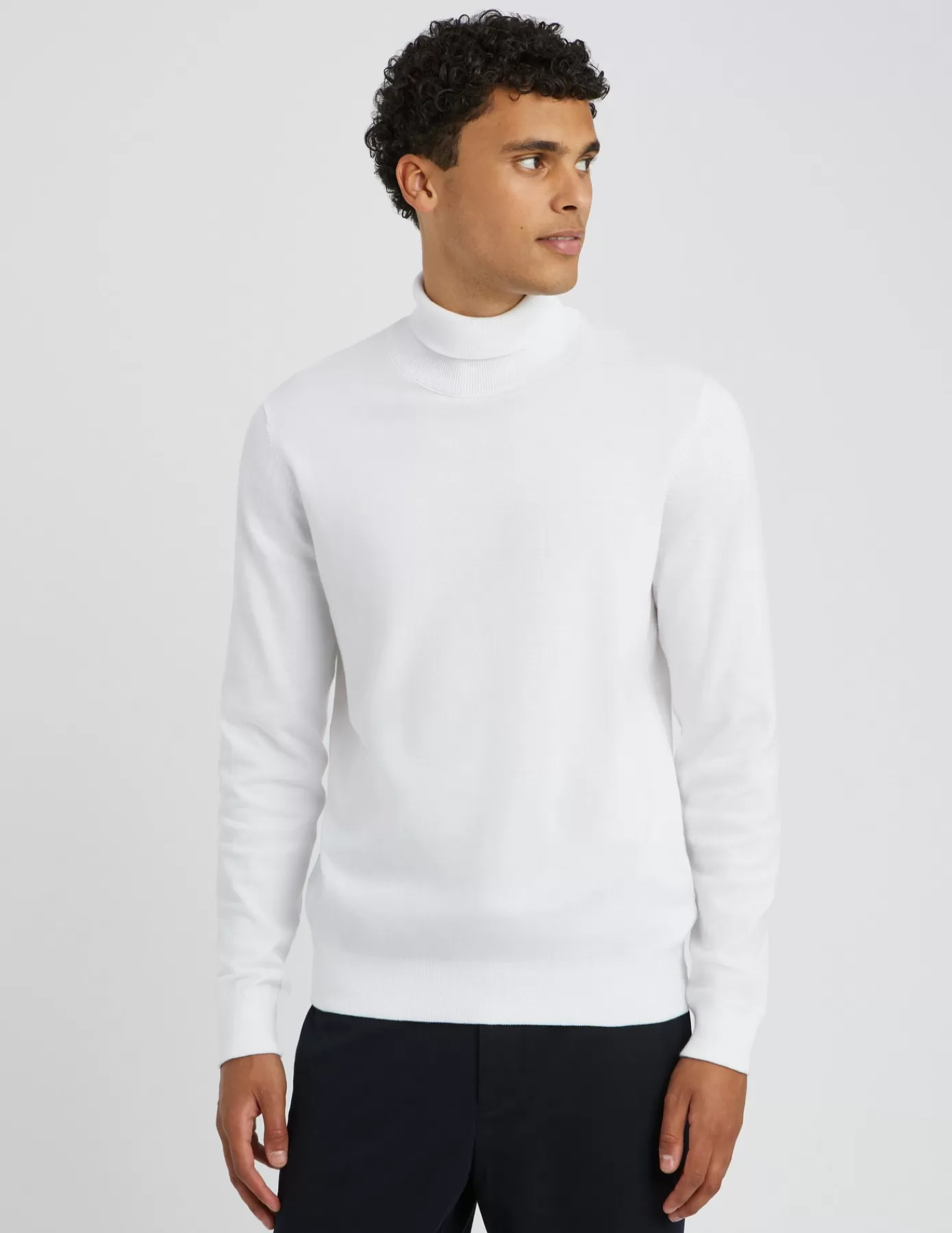 Fashion BZB Pull col roulé Blanc