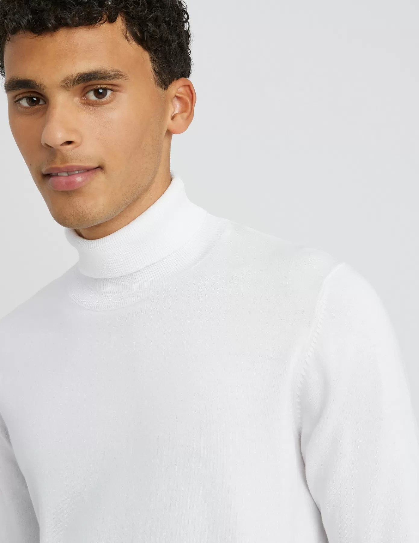 Fashion BZB Pull col roulé Blanc