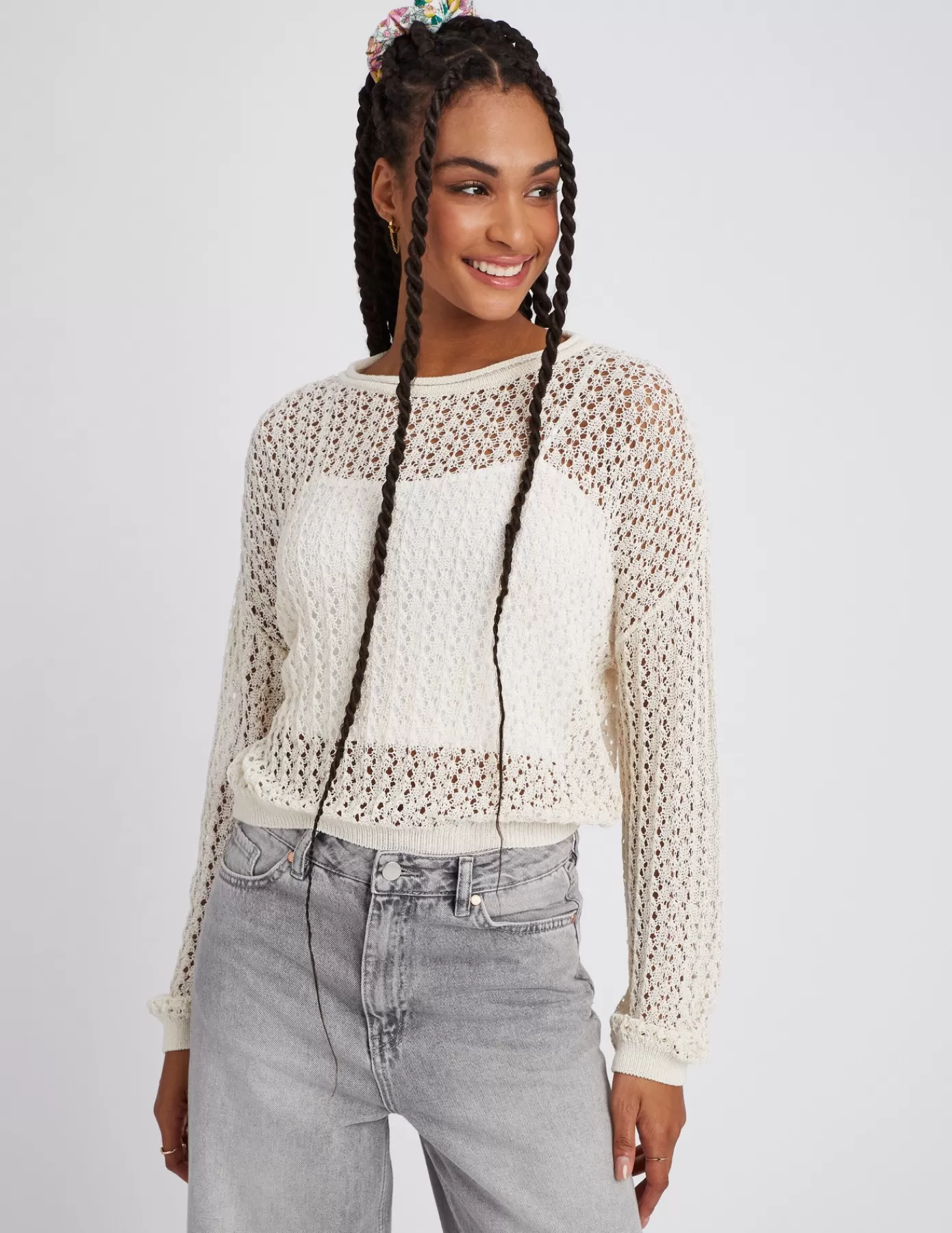 Best Sale BZB Pull en crochet ajouré Blancécru