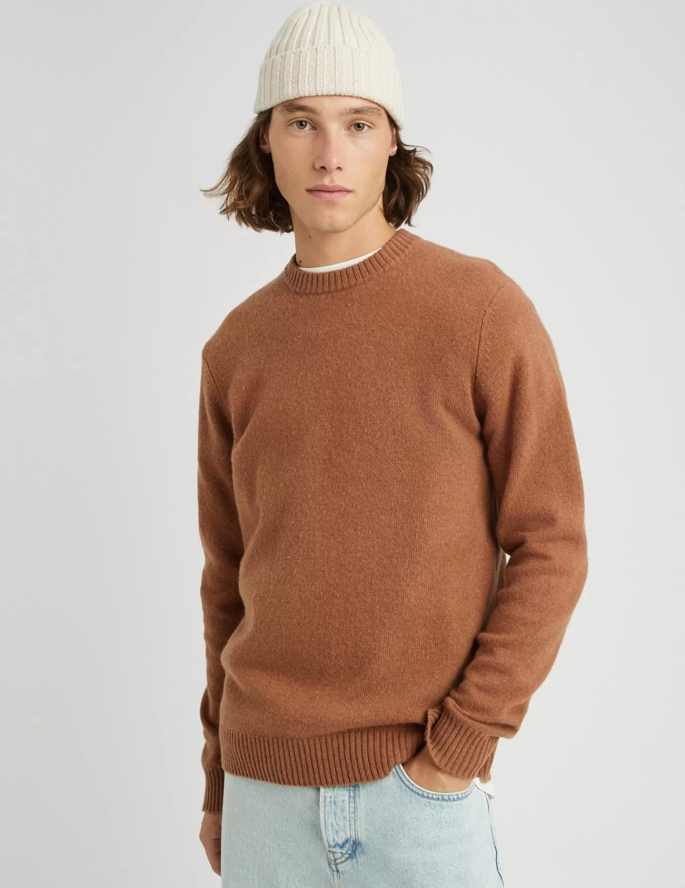 Sale BZB Pull en laine Marroncaramel