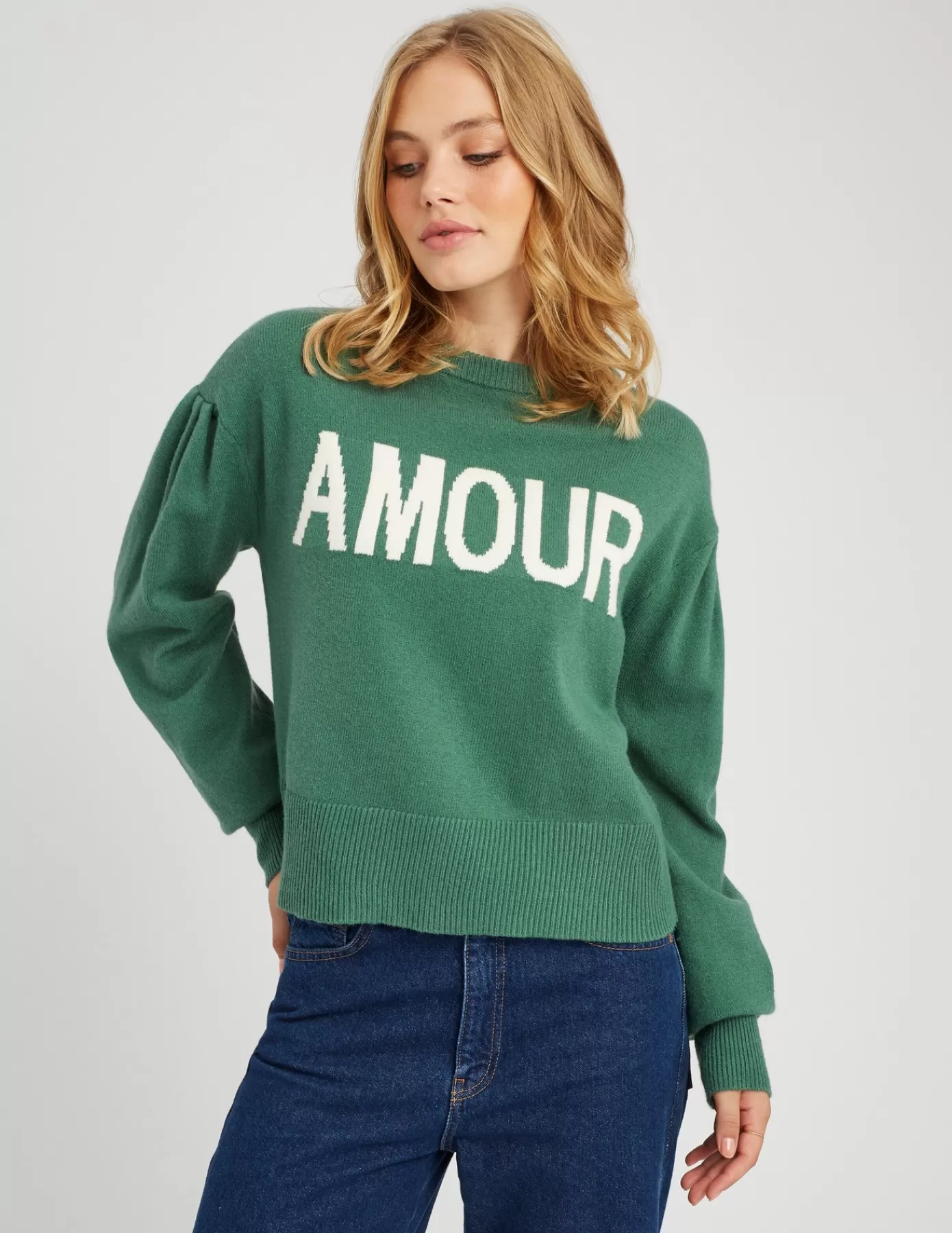 Store BZB Pull jacquard Amour Vert