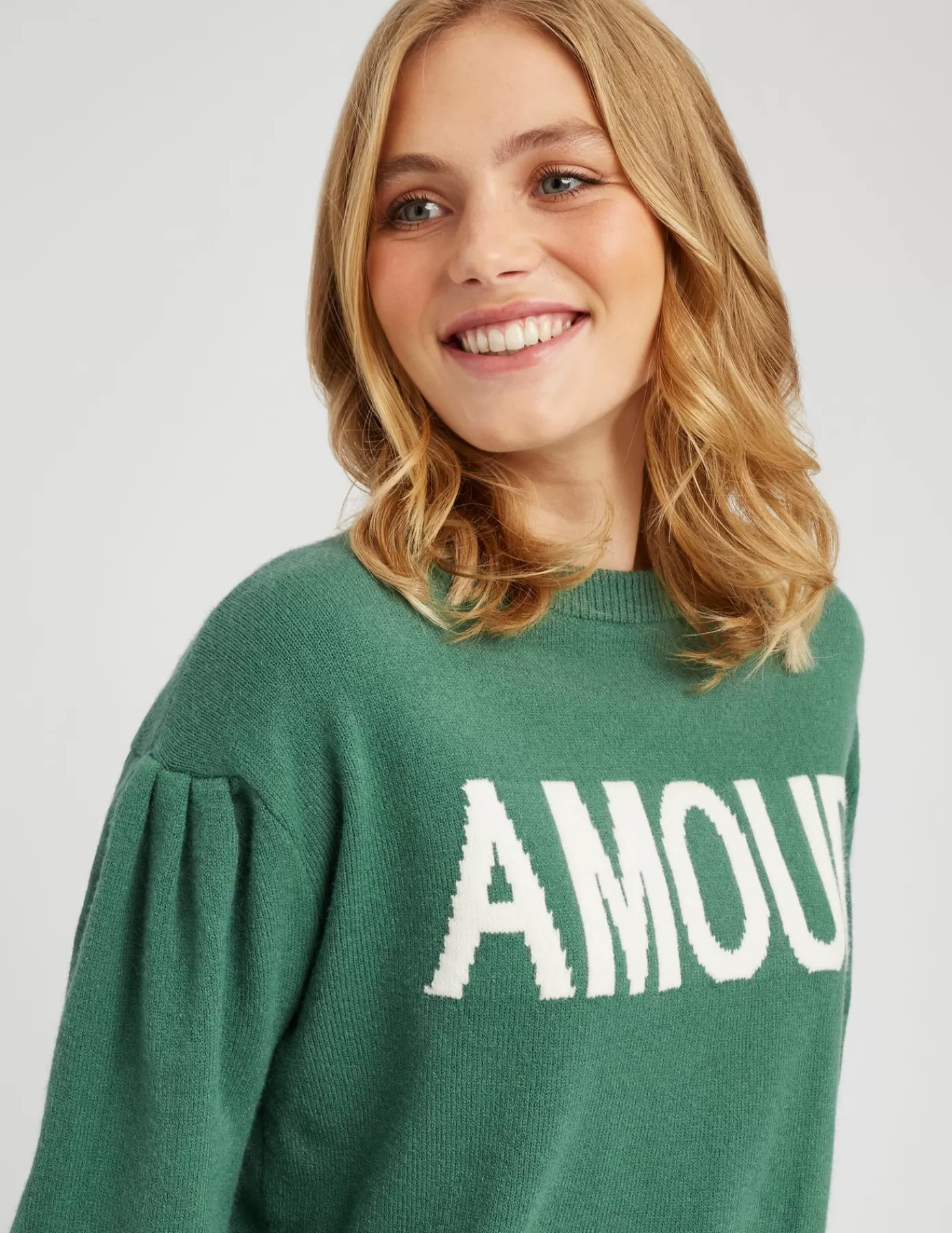 Store BZB Pull jacquard Amour Vert