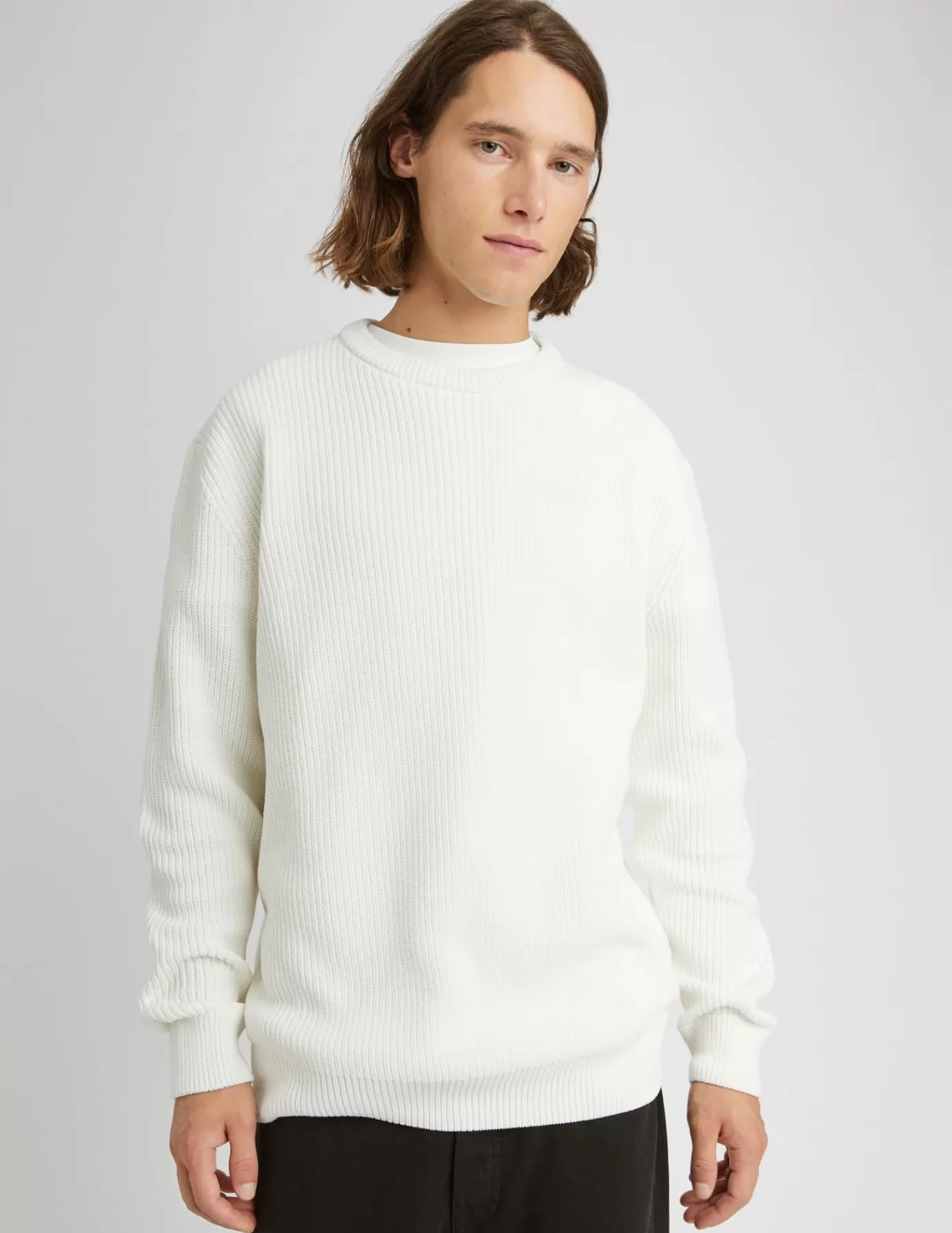 Fashion BZB Pull maille chenille Blancécru