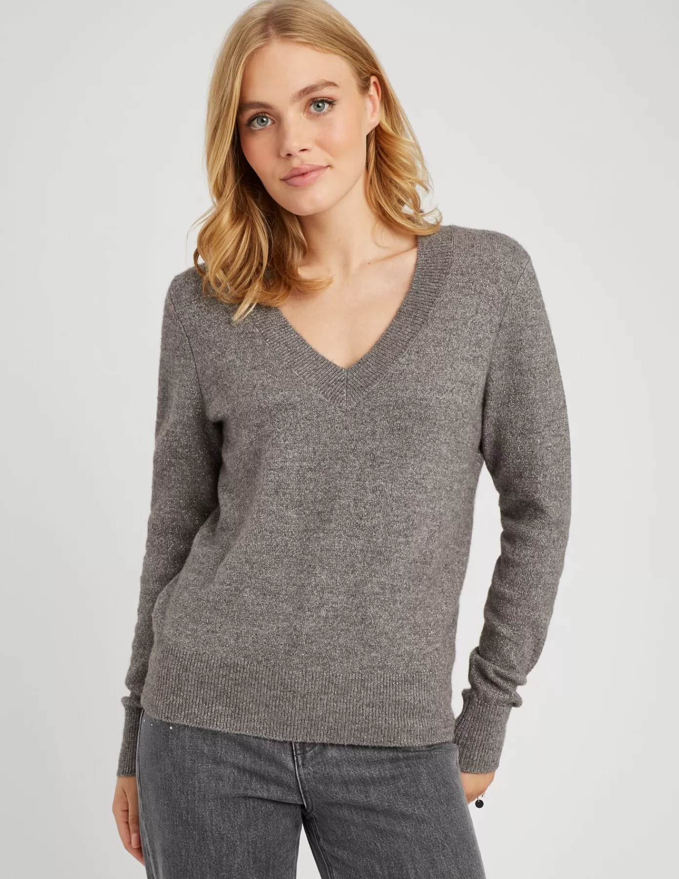 Store BZB Pull pailleté Gris