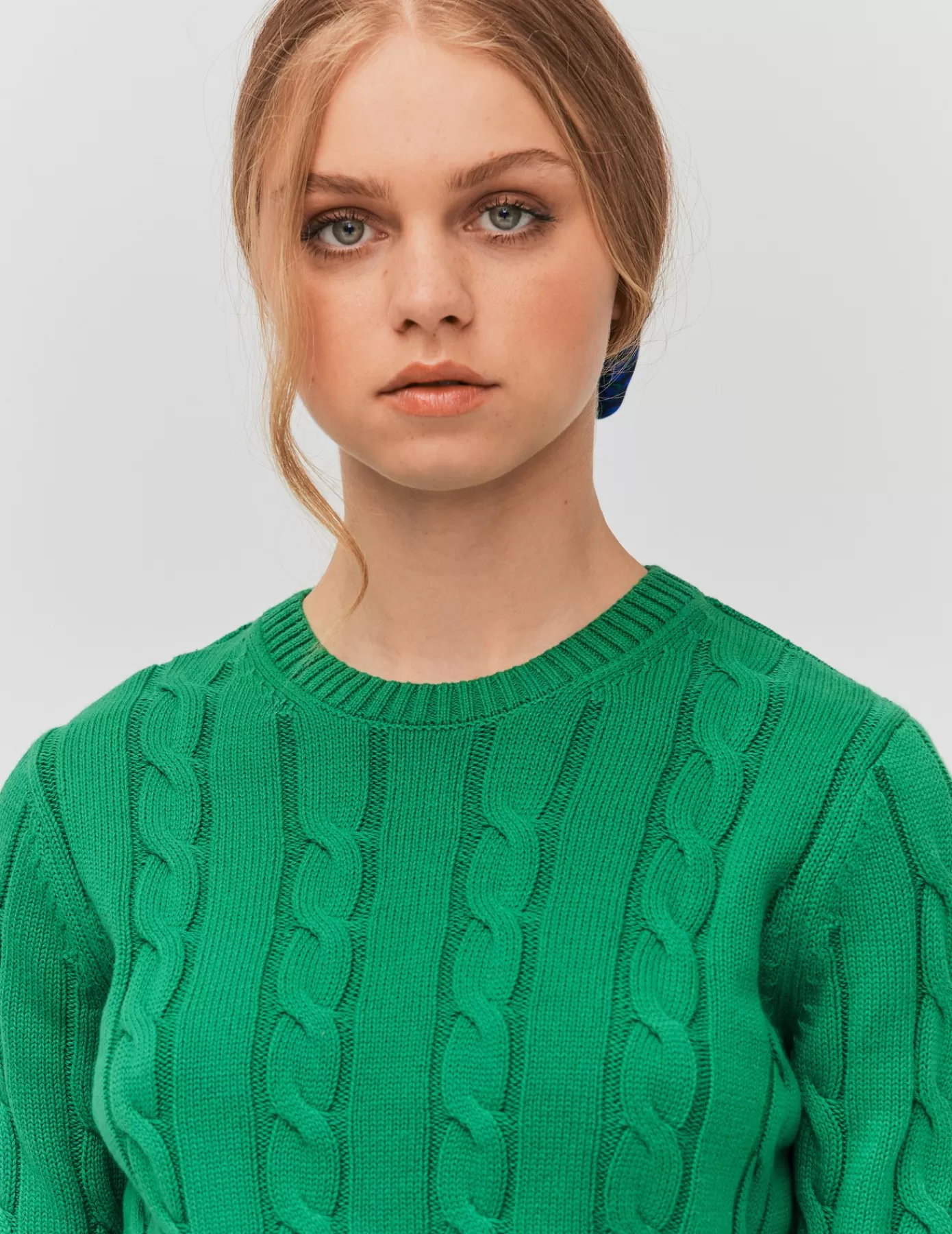 Flash Sale BZB Pull torsadé uni Vert