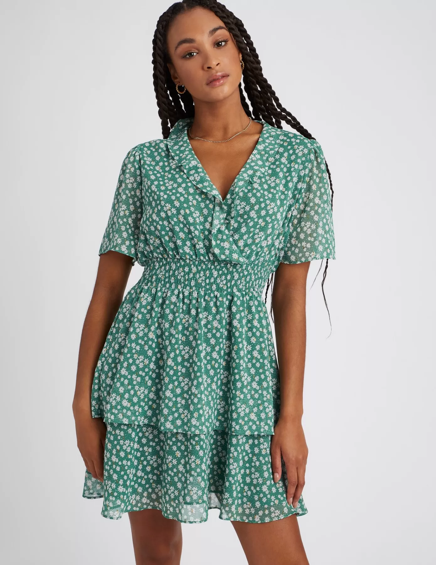 Best Sale BZB Robe courte imprimée Vert