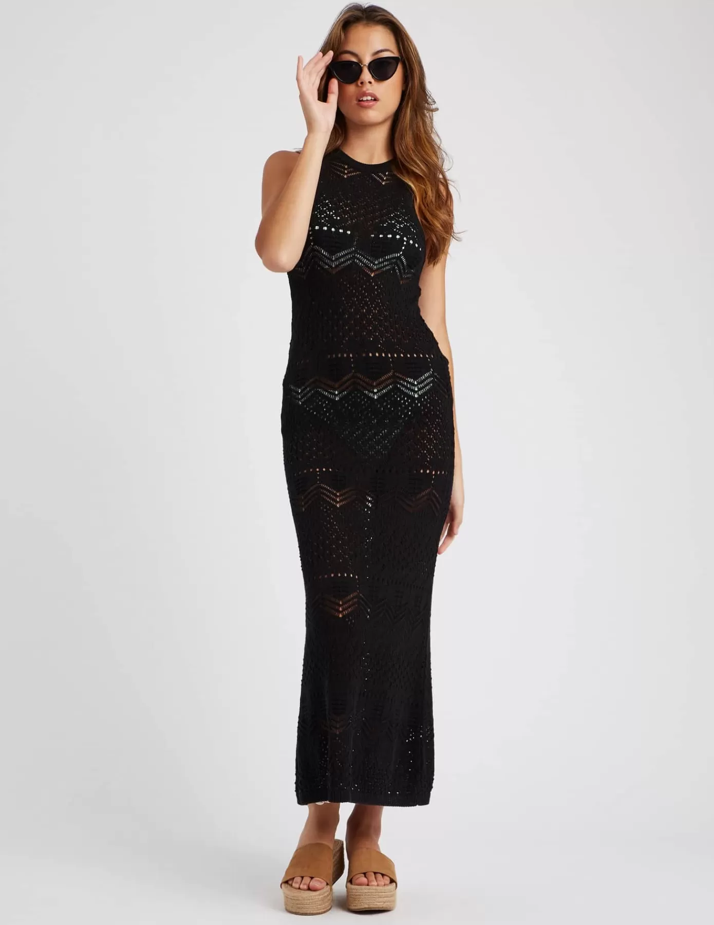 Hot BZB Robe longue crochet Noir