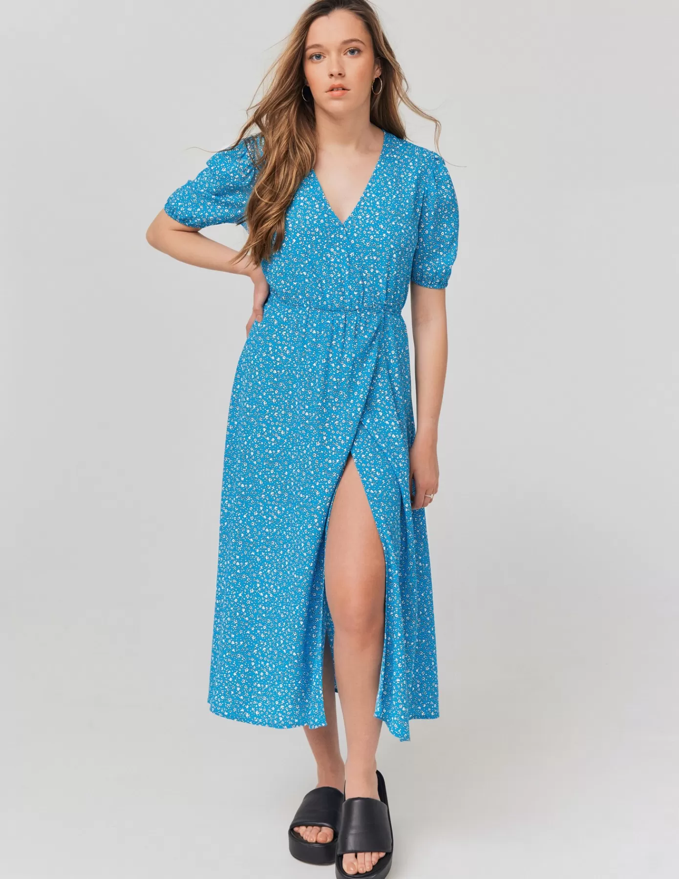 Best BZB Robe longue imprimée BleuTurquoise