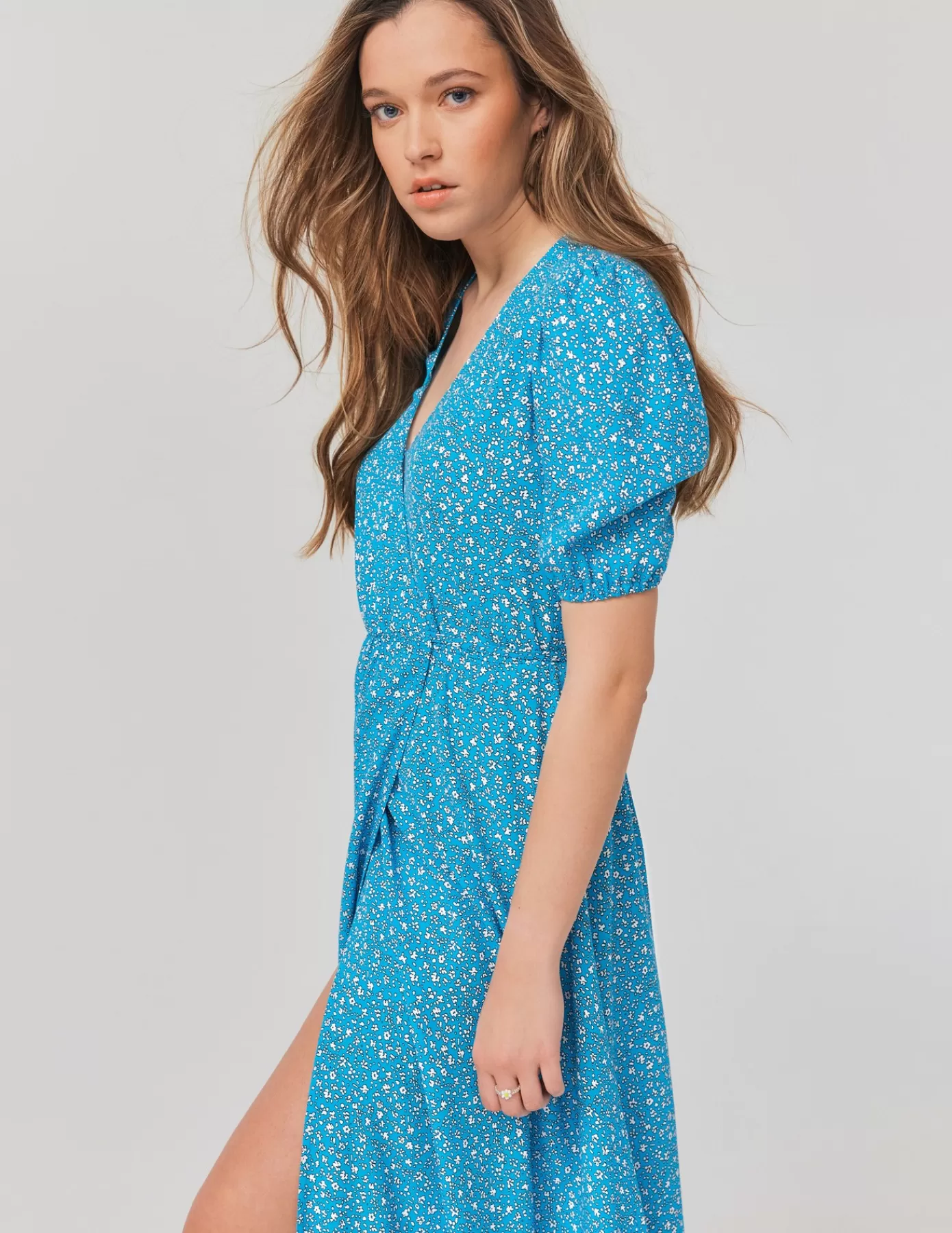 Best BZB Robe longue imprimée BleuTurquoise