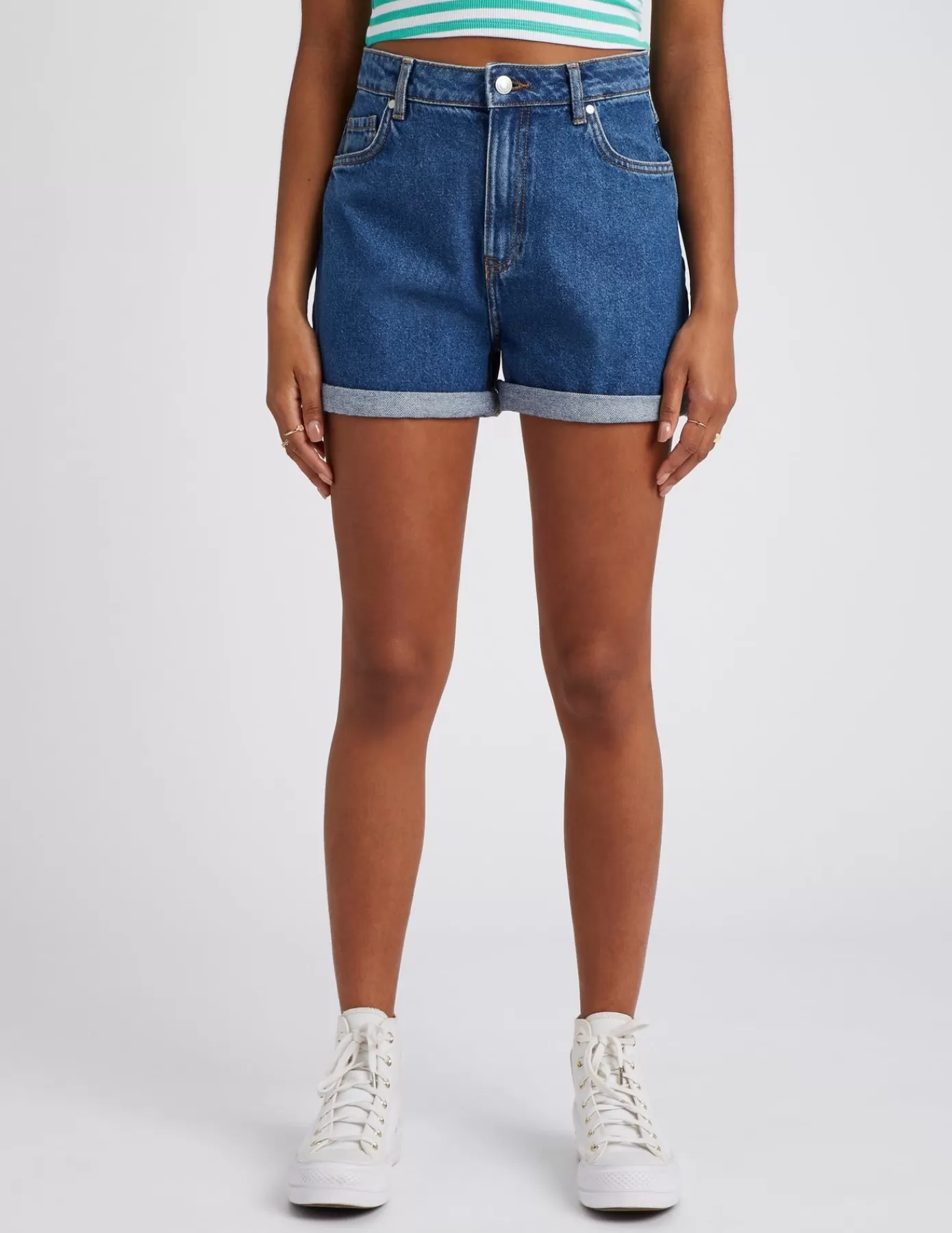 Best BZB Short en jean mom fit Bleufoncé