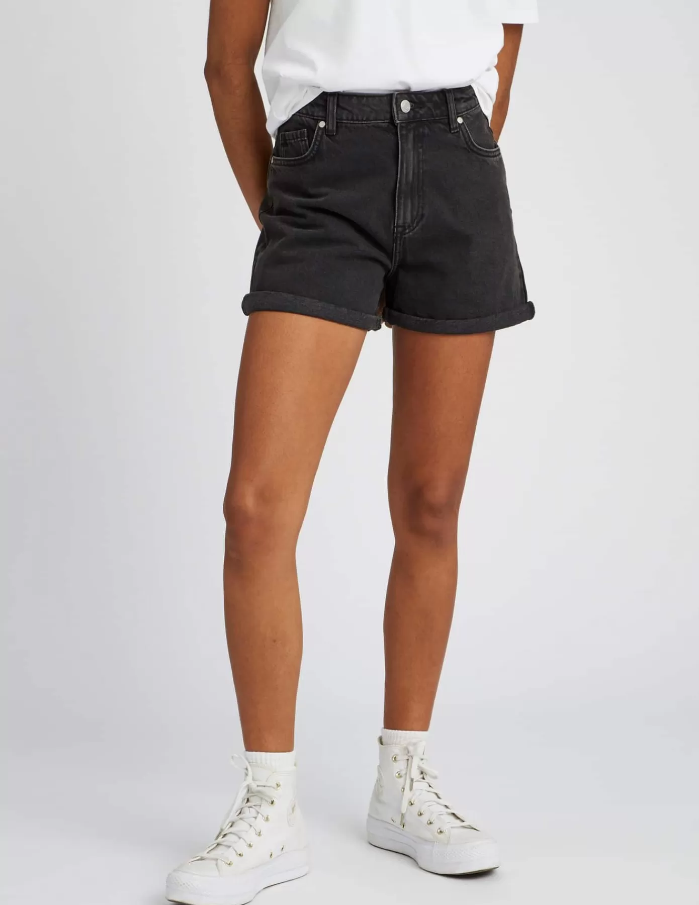 Best Sale BZB Short en jean mom fit Noir