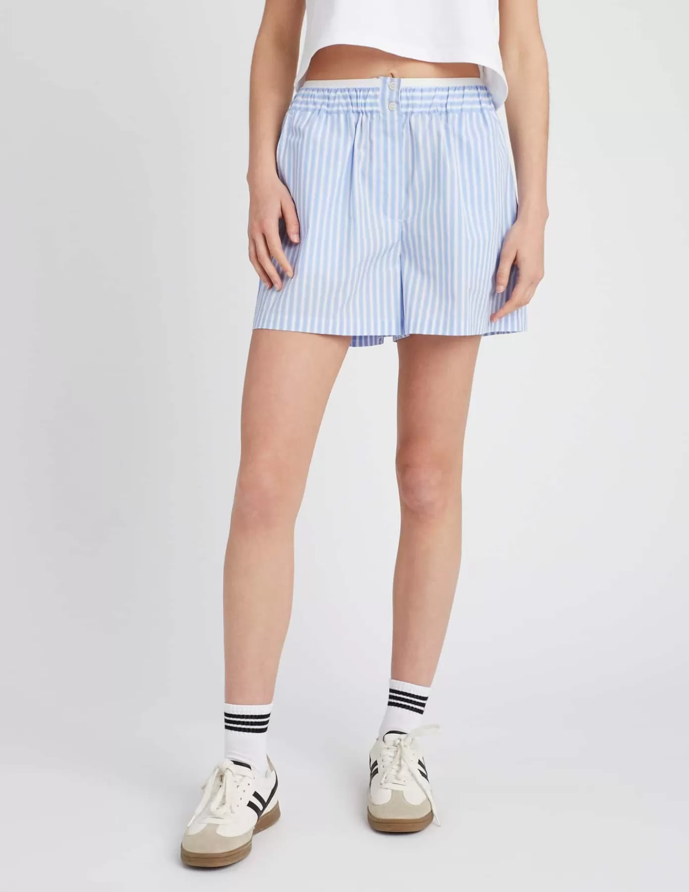 Best Sale BZB Short fluide caleçon rayé Bleumoyen