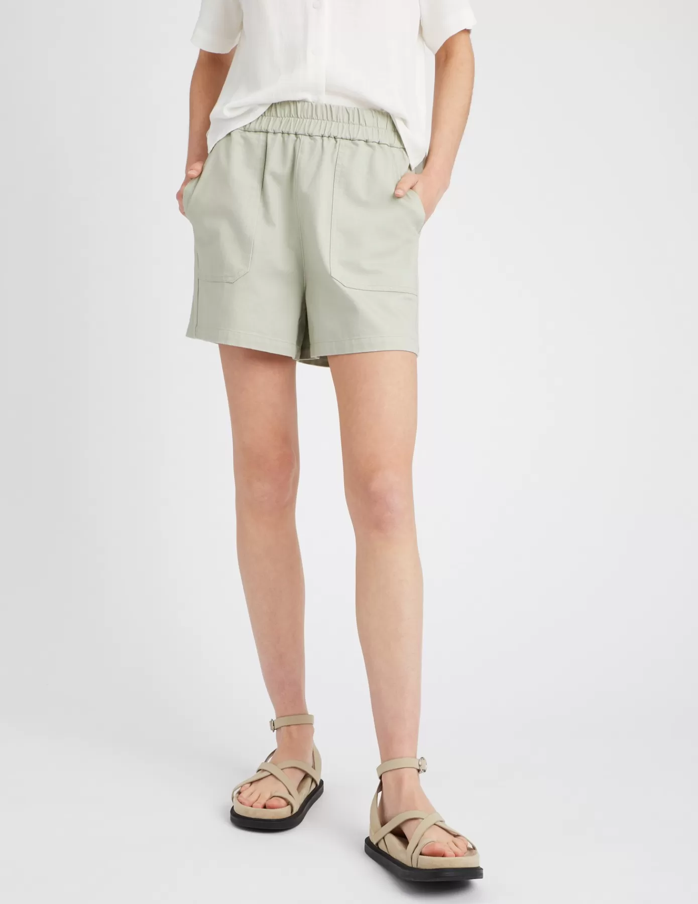 Best Sale BZB Short taille élastiquée Vertclair