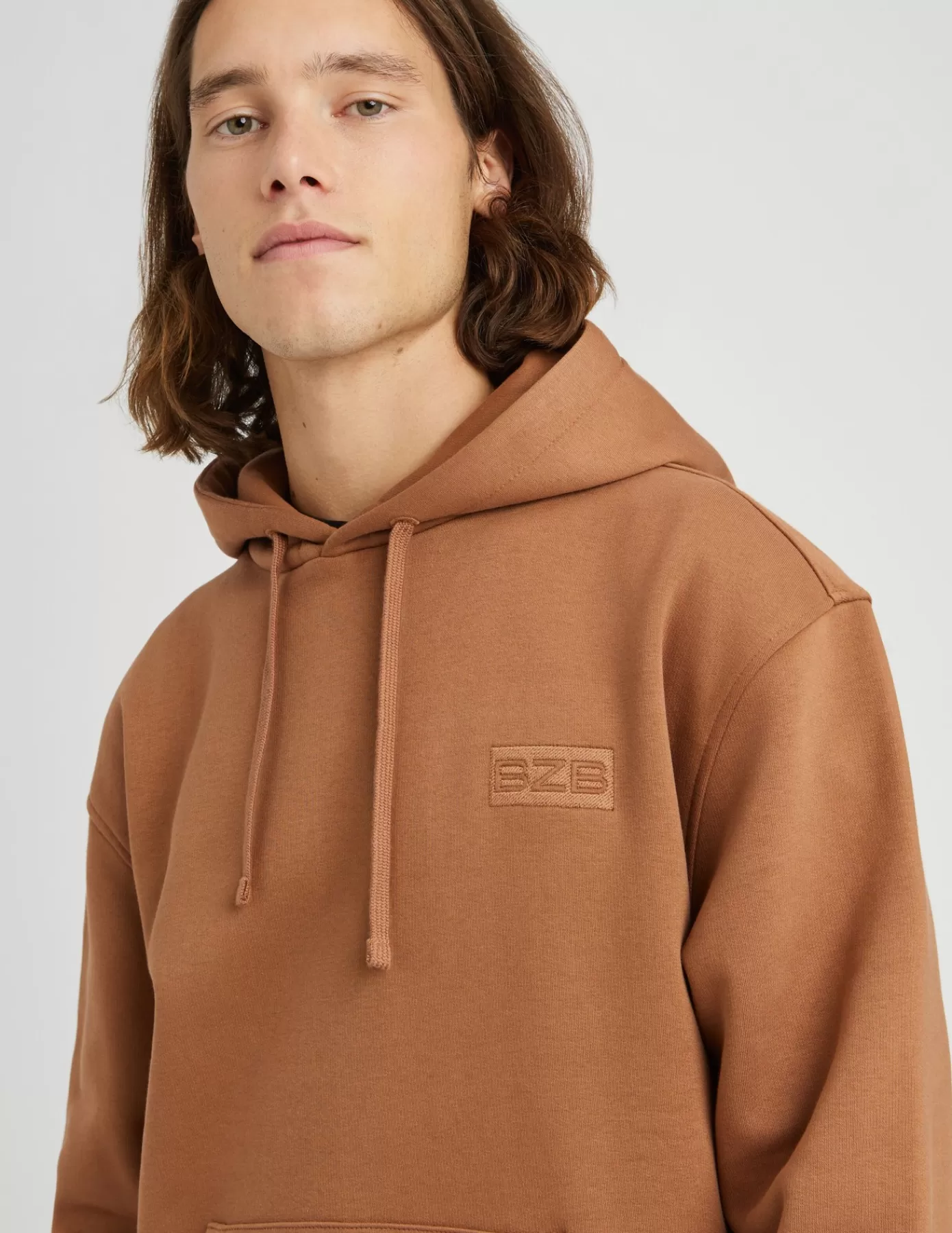 Outlet BZB Sweat à capuche Marroncaramel