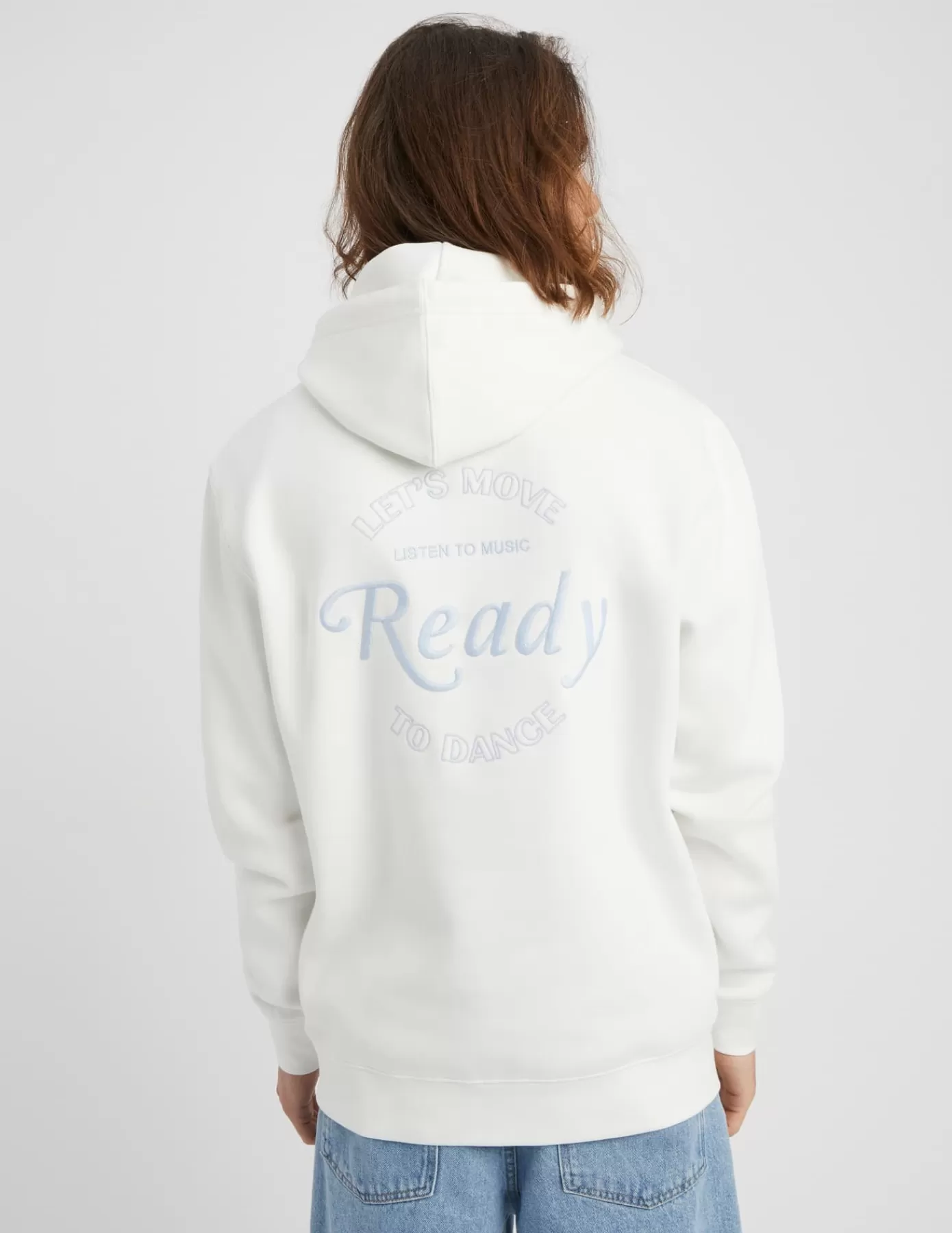 Cheap BZB Sweat à capuche brodé Blancécru