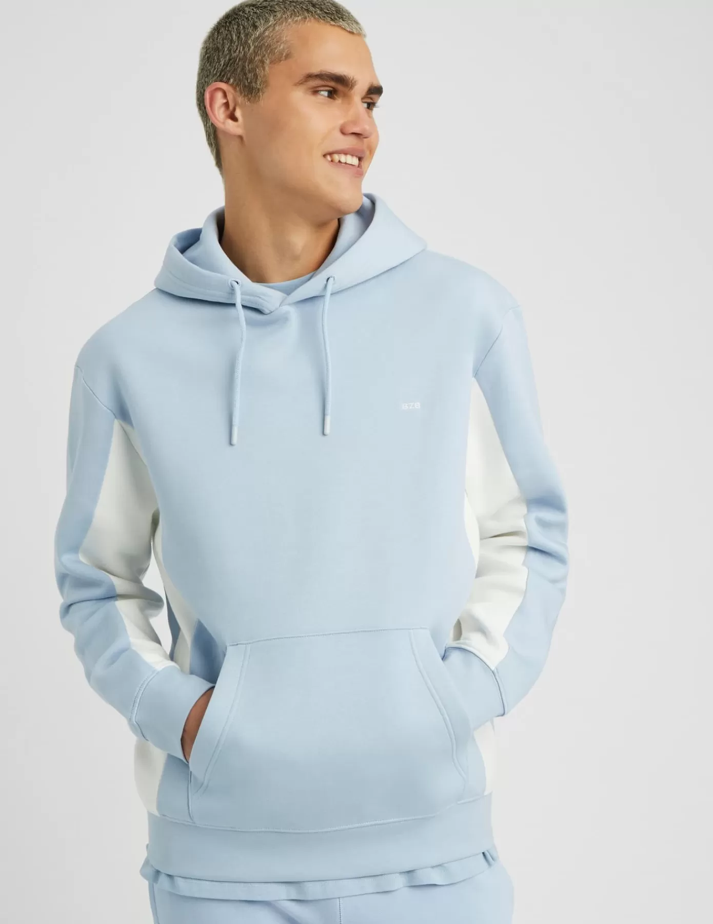 Clearance BZB Sweat à capuche colorblock Bleuclair