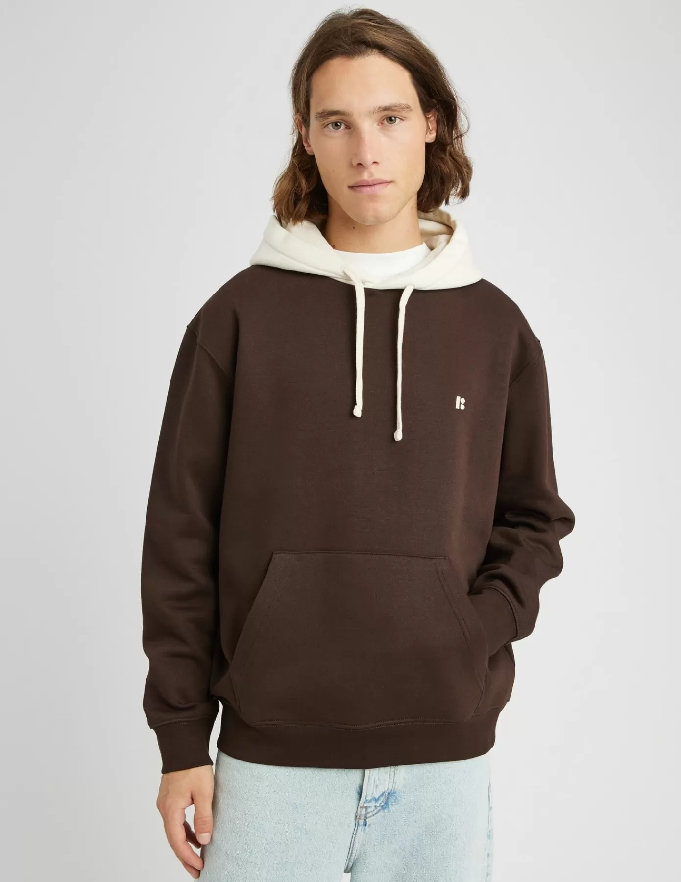 Fashion BZB Sweat à capuche colorblock Marronfoncée