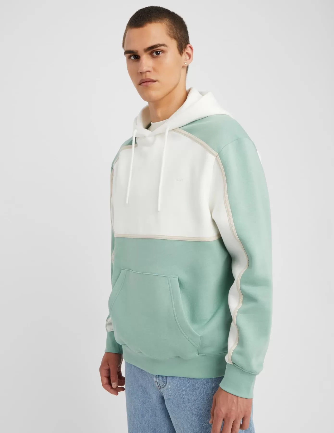 Store BZB Sweat à capuche colorblock Vertd'eau