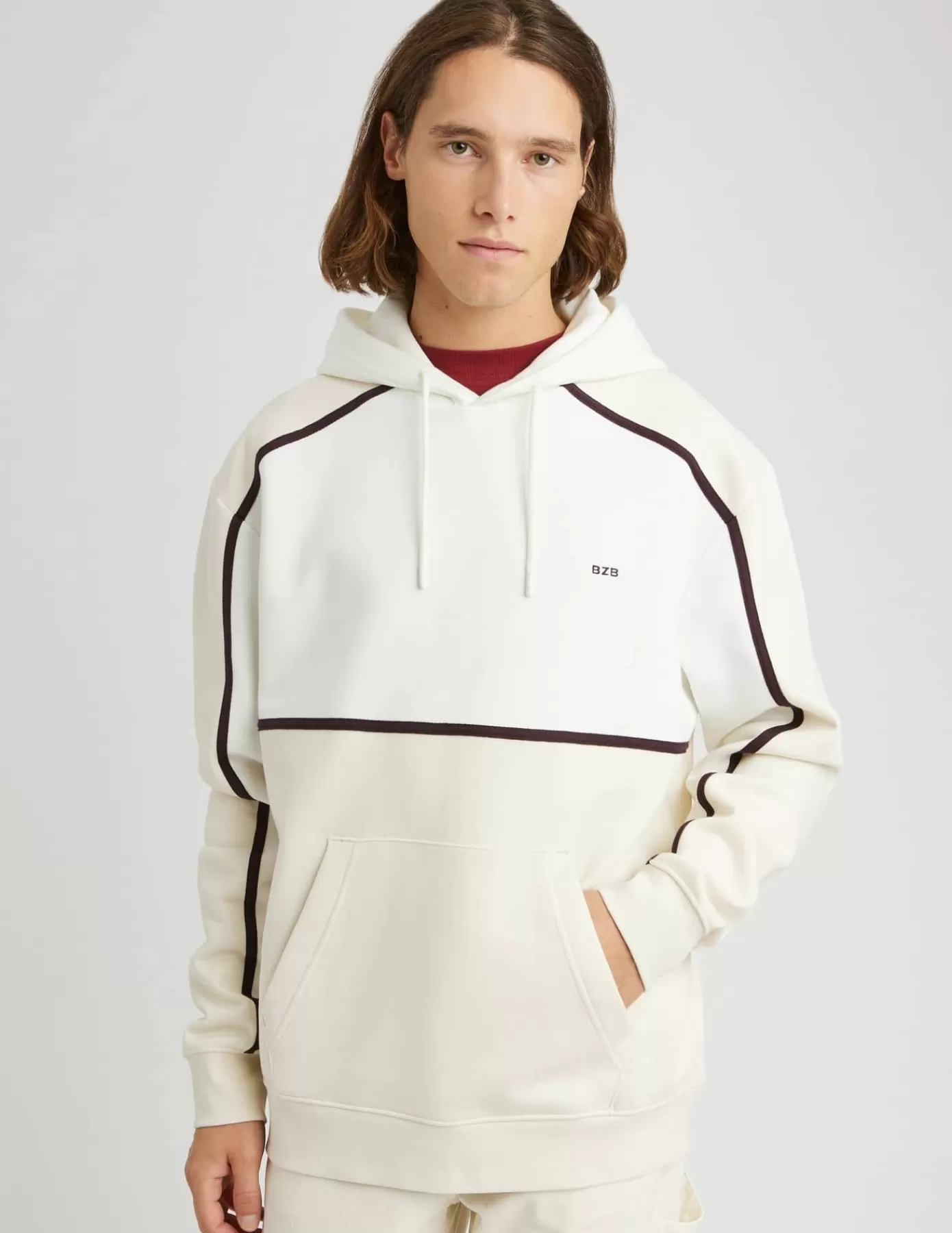 Clearance BZB Sweat à capuche colorblock Naturel