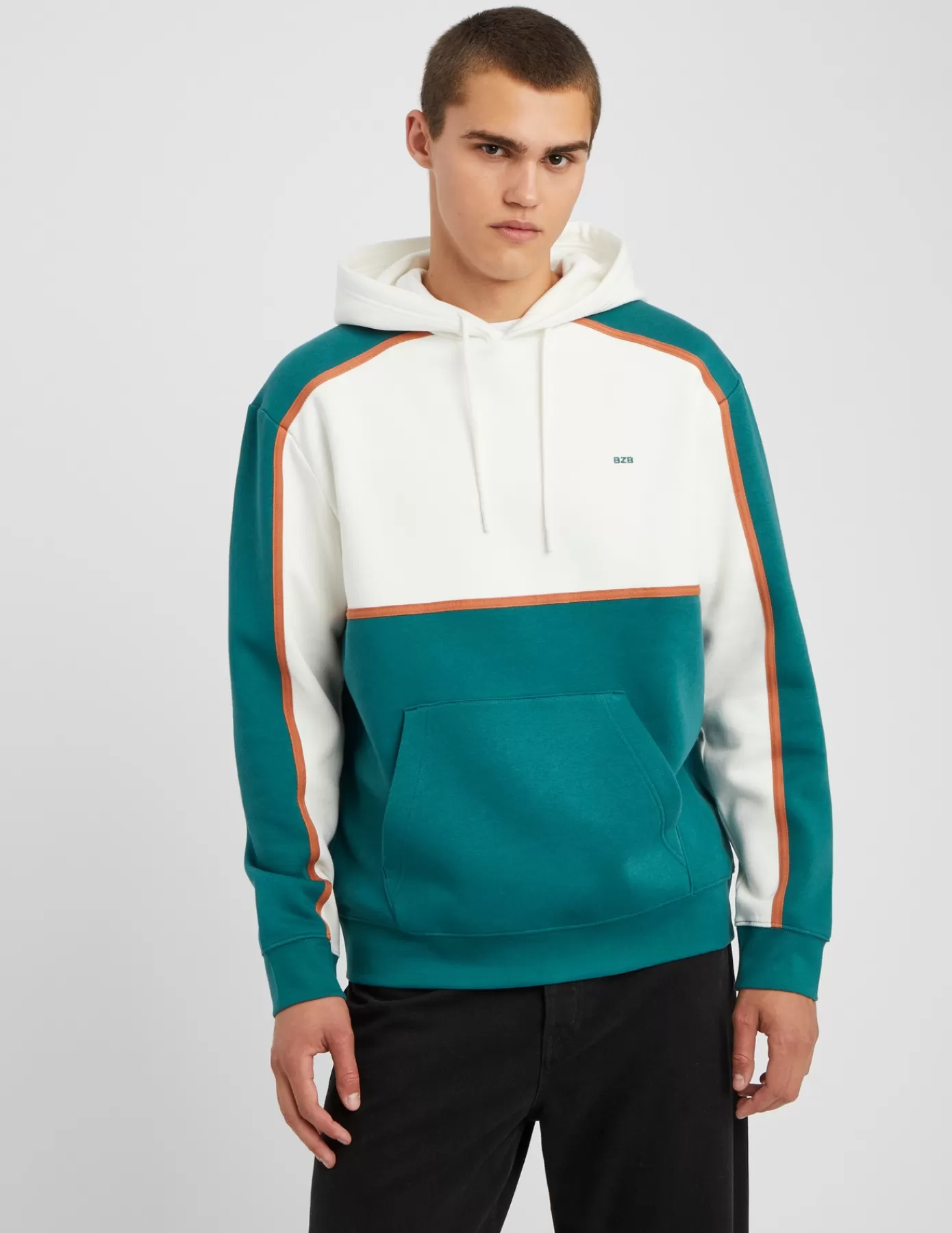 Online BZB Sweat à capuche colorblock Vert