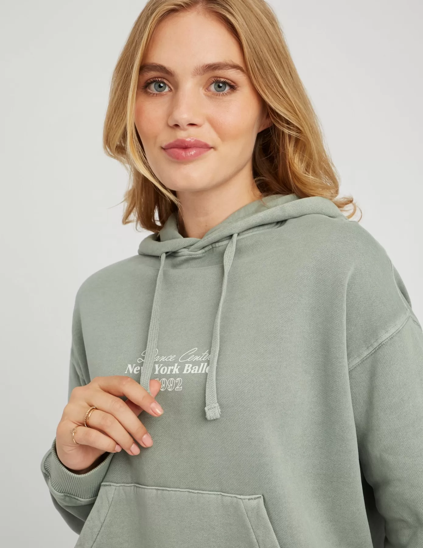 Cheap BZB Sweat à capuche délavé imprimé vert