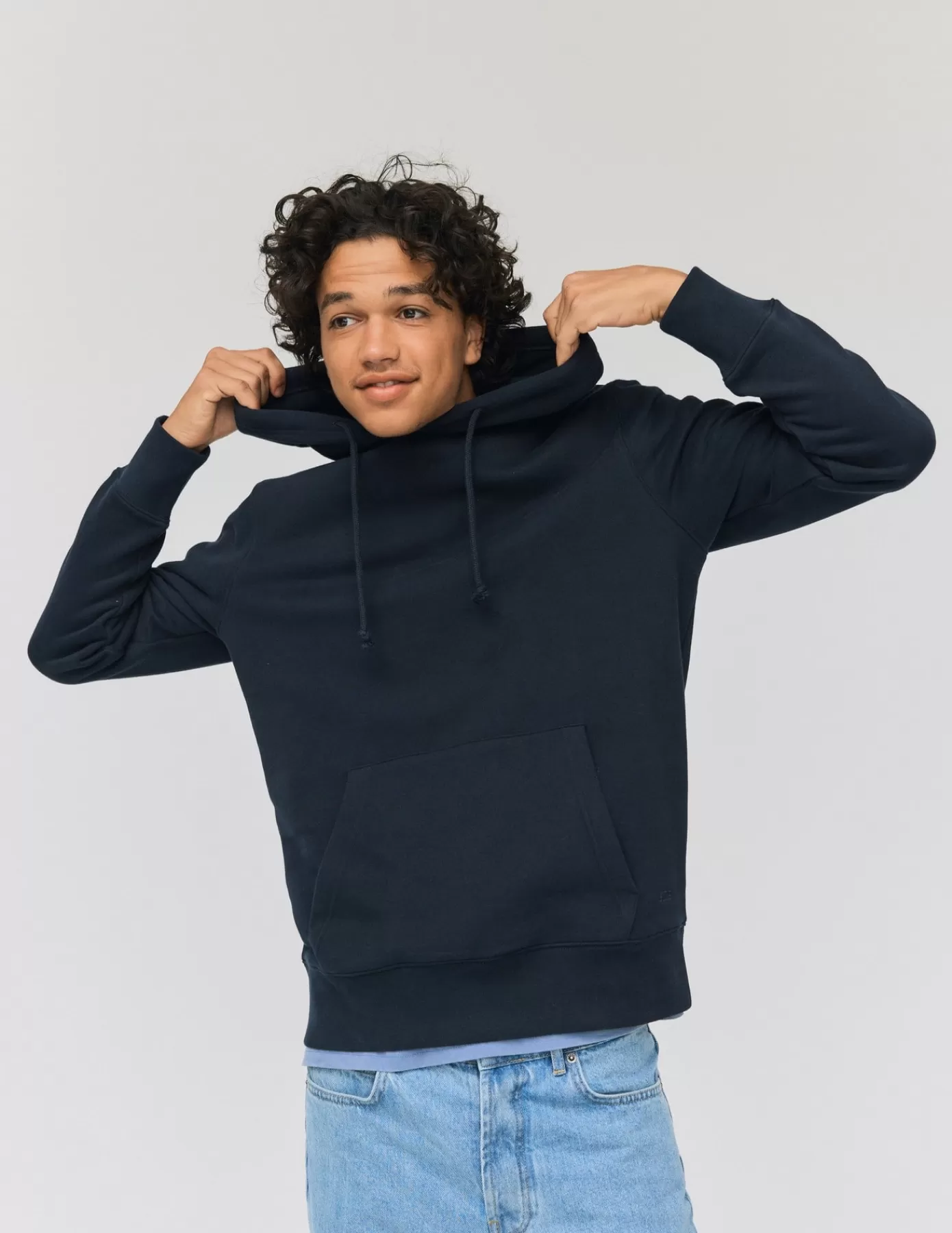 Discount BZB Sweat à capuche extra doux Bleufoncé