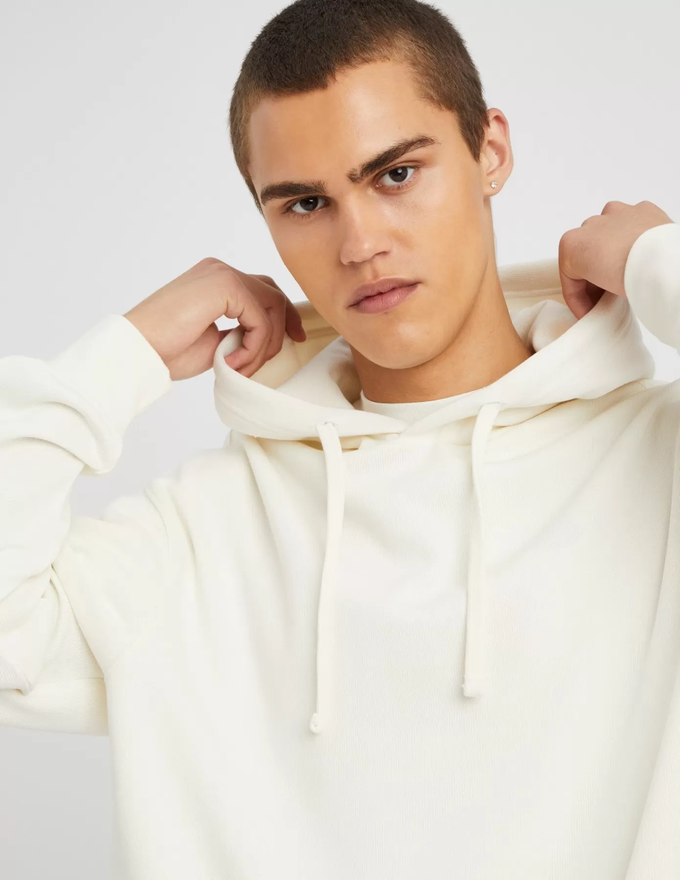 Online BZB Sweat à capuche matière fantaisie Blancécru