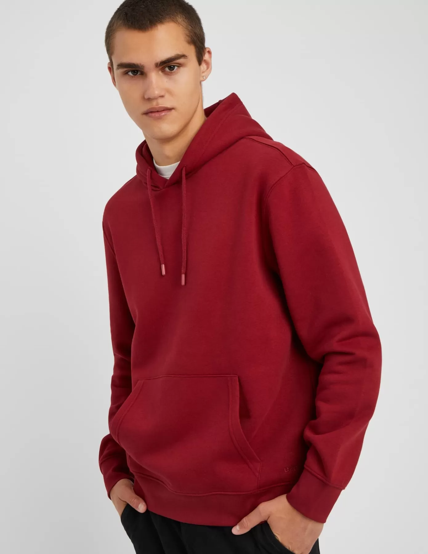 Online BZB Sweat basique à capuche Bordeaux