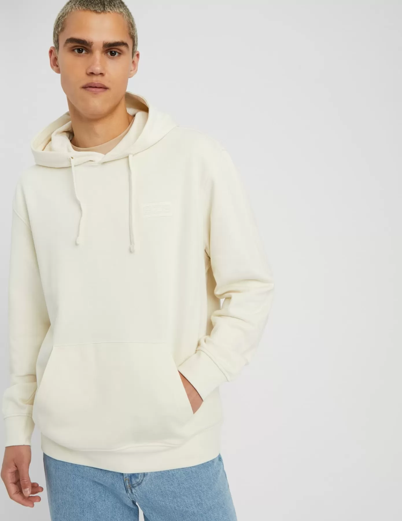 Best Sale BZB Sweat brodé à capuche Naturel