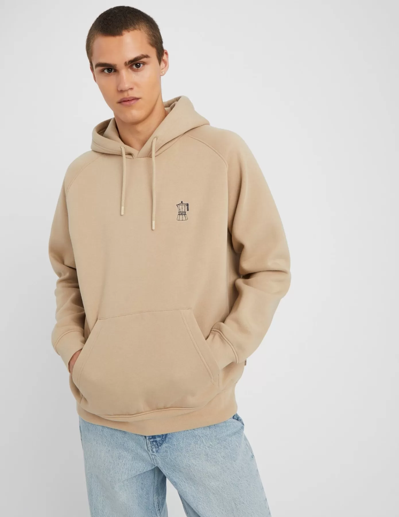 Hot BZB Sweat brodé à capuche Beige