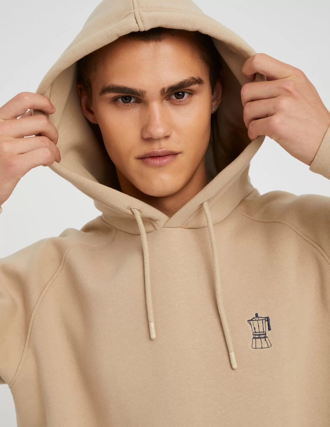 Hot BZB Sweat brodé à capuche Beige