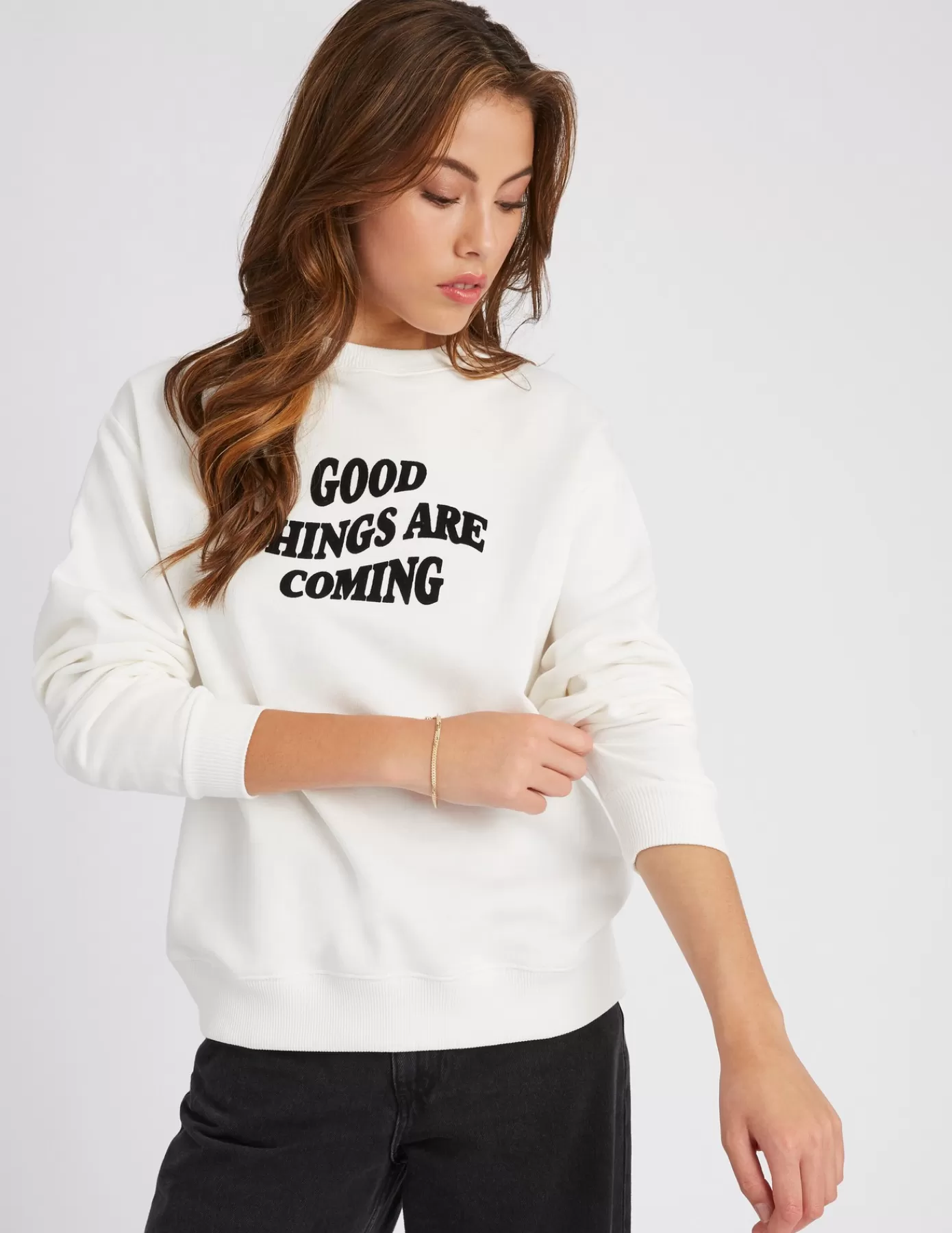 Store BZB Sweat col rond imprimé Blancécru