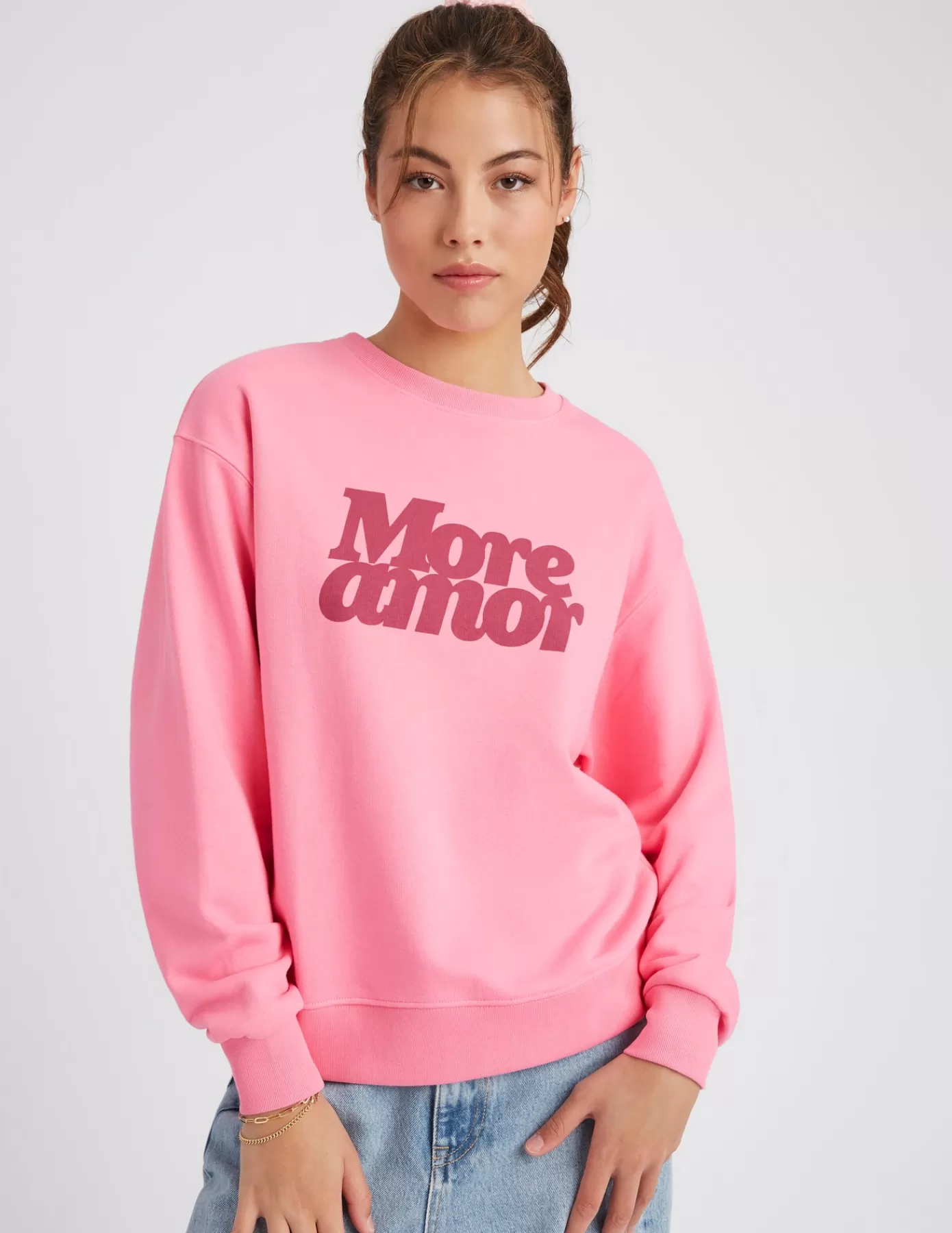 Online BZB Sweat col rond imprimé Rose