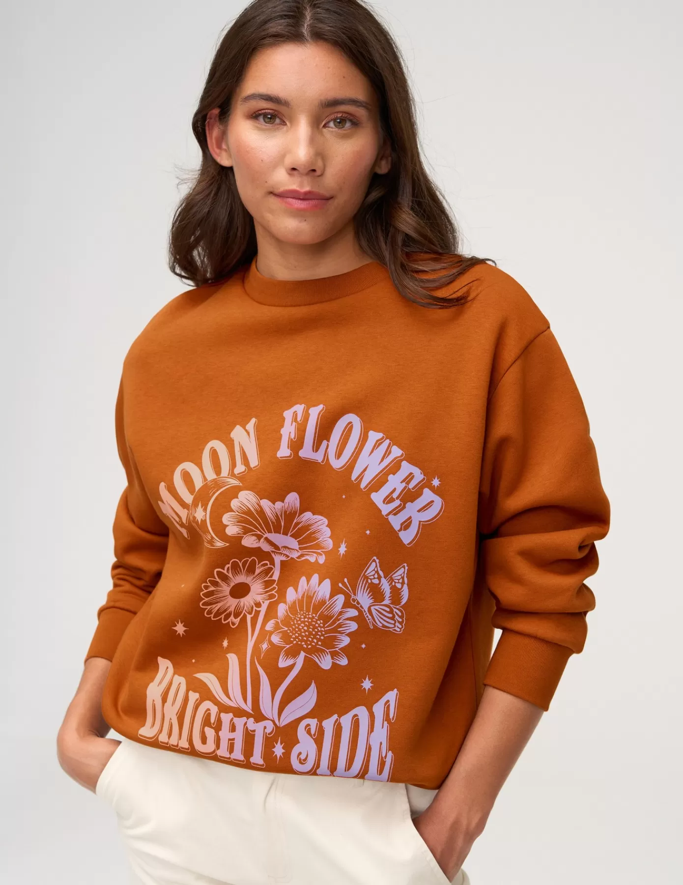 Cheap BZB Sweat col rond oversize imprimé Camel