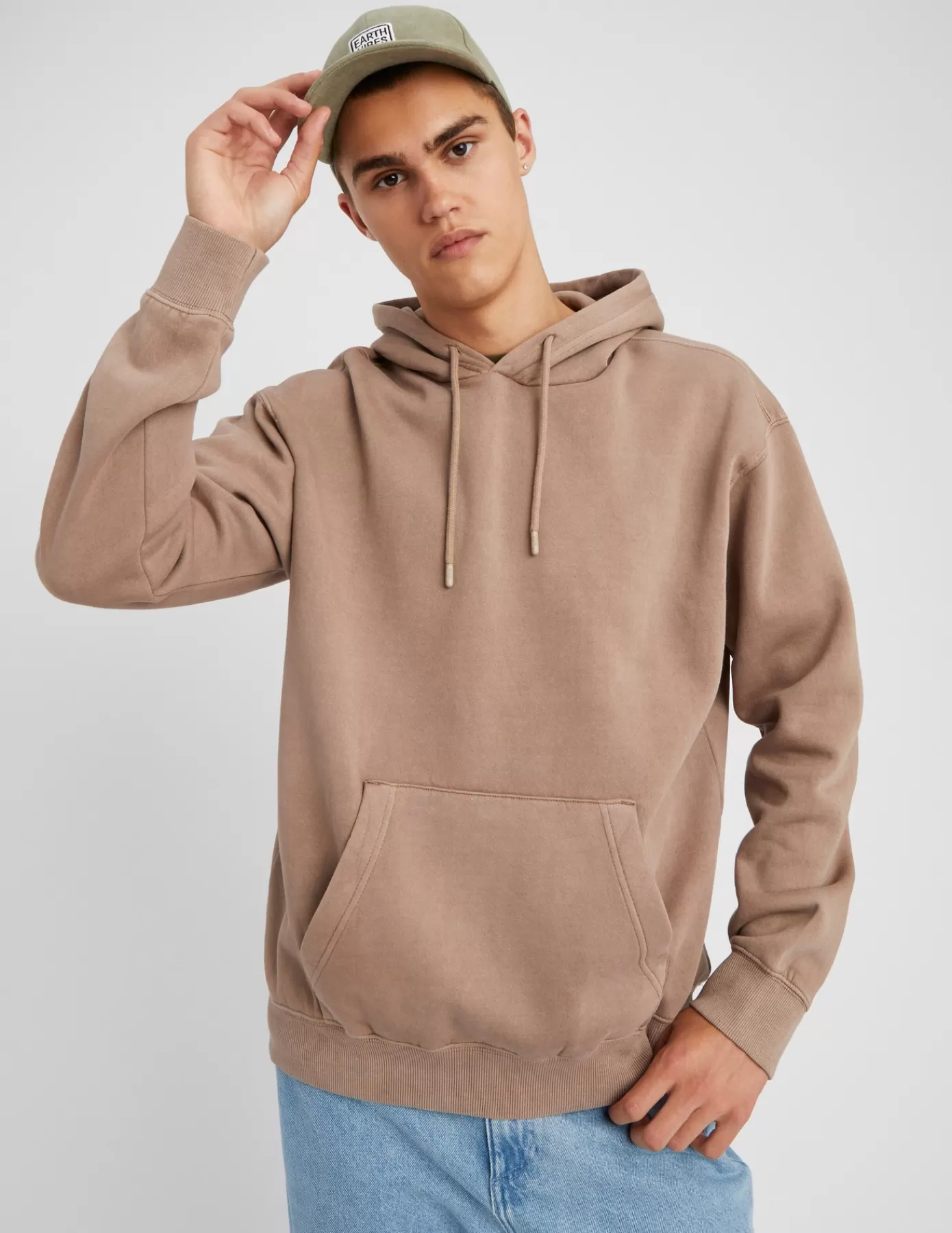 New BZB Sweat effet délavé à capuche Beige