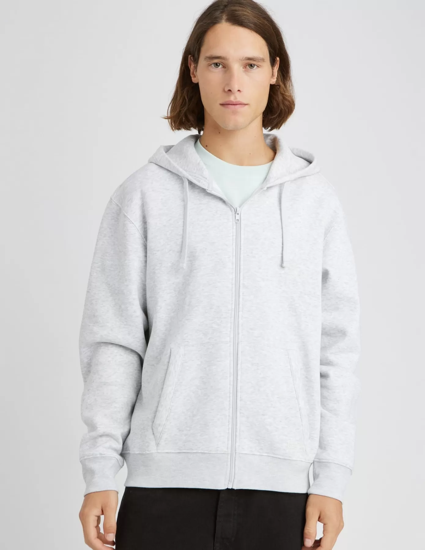 Cheap BZB Sweat zippé à capuche Grismoyen