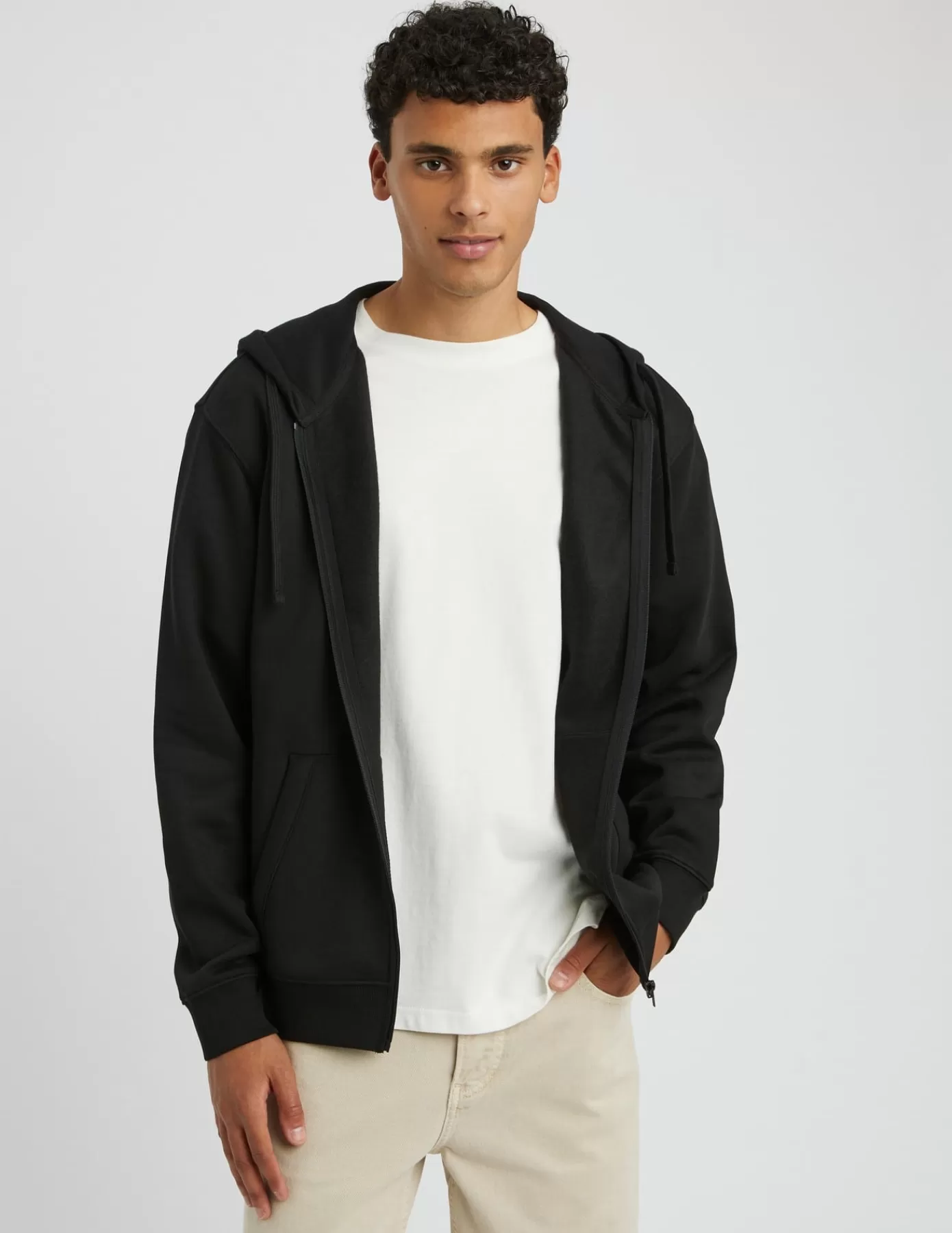 Cheap BZB Sweat zippé à capuche Noir