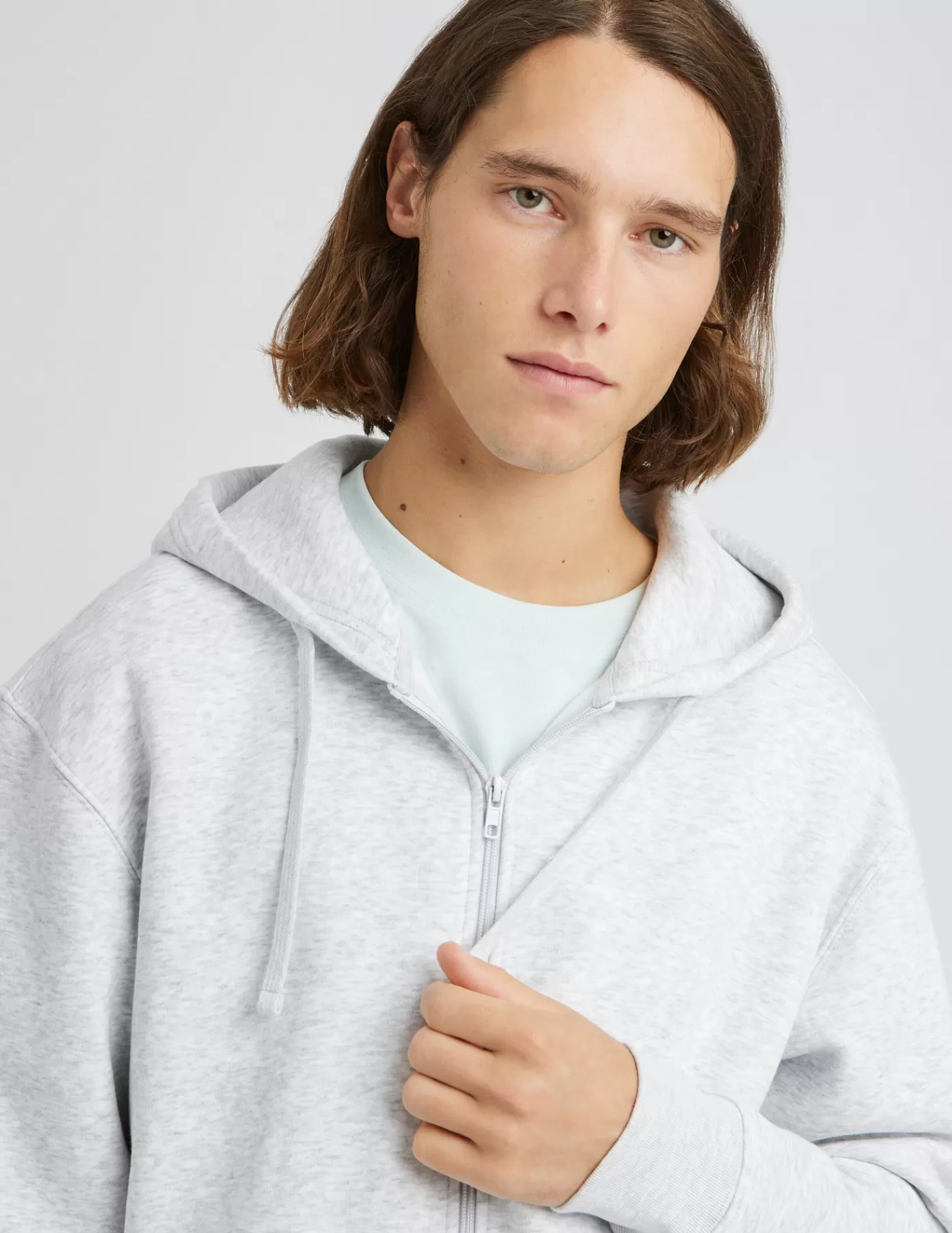 Cheap BZB Sweat zippé à capuche Grismoyen