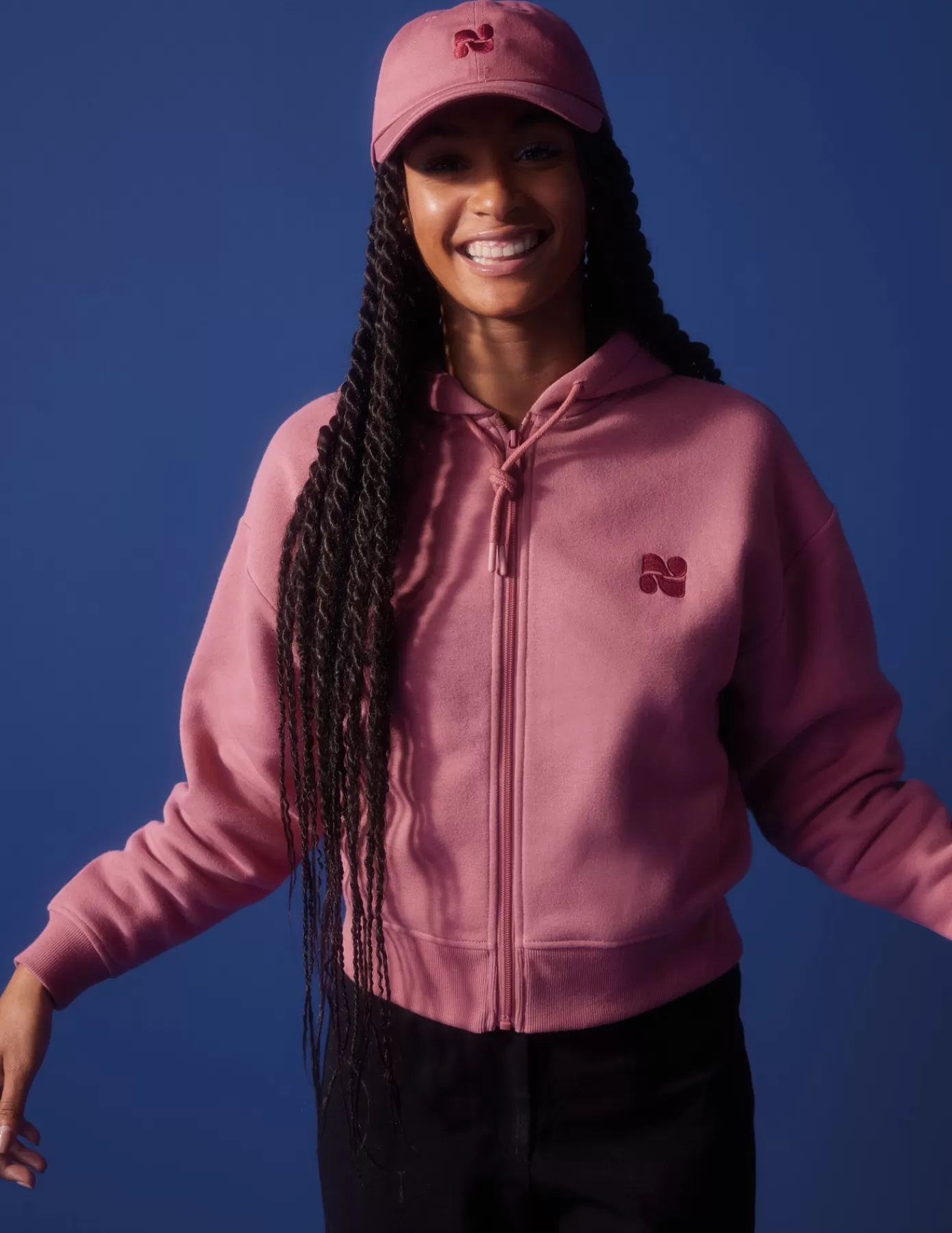 Cheap BZB Sweat zippé à capuche Rose