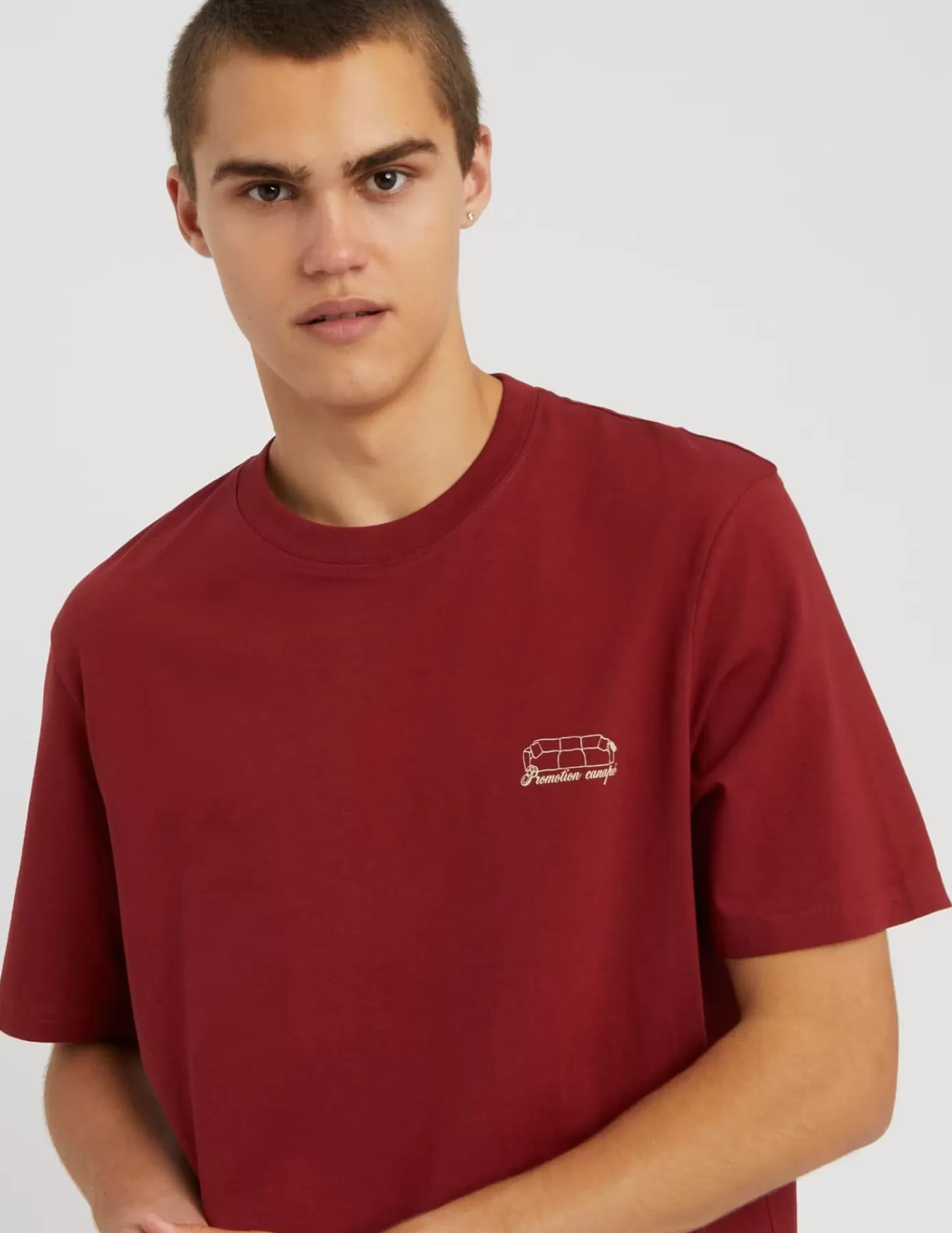 New BZB T-shirt broderie poitrine Bordeaux