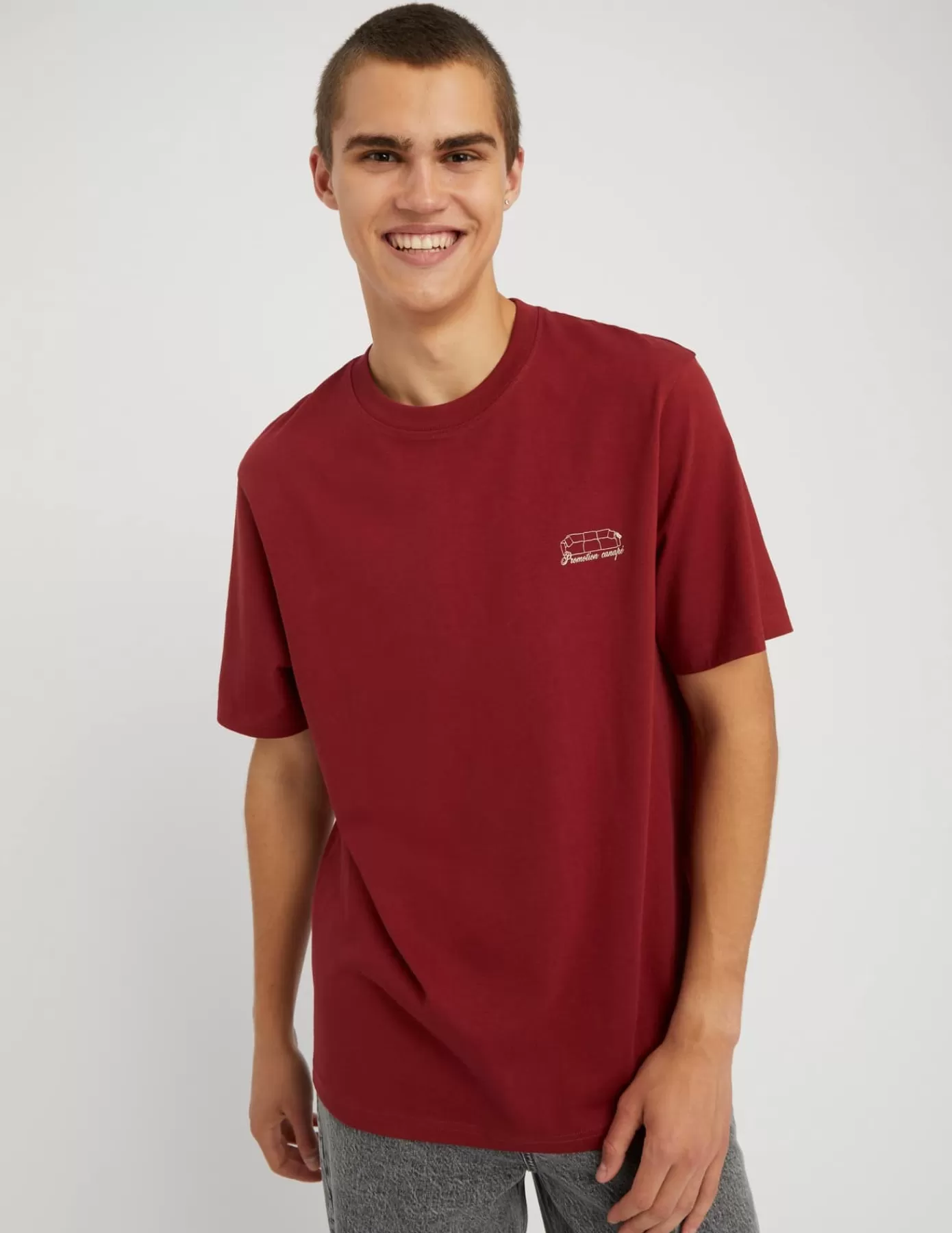 New BZB T-shirt broderie poitrine Bordeaux